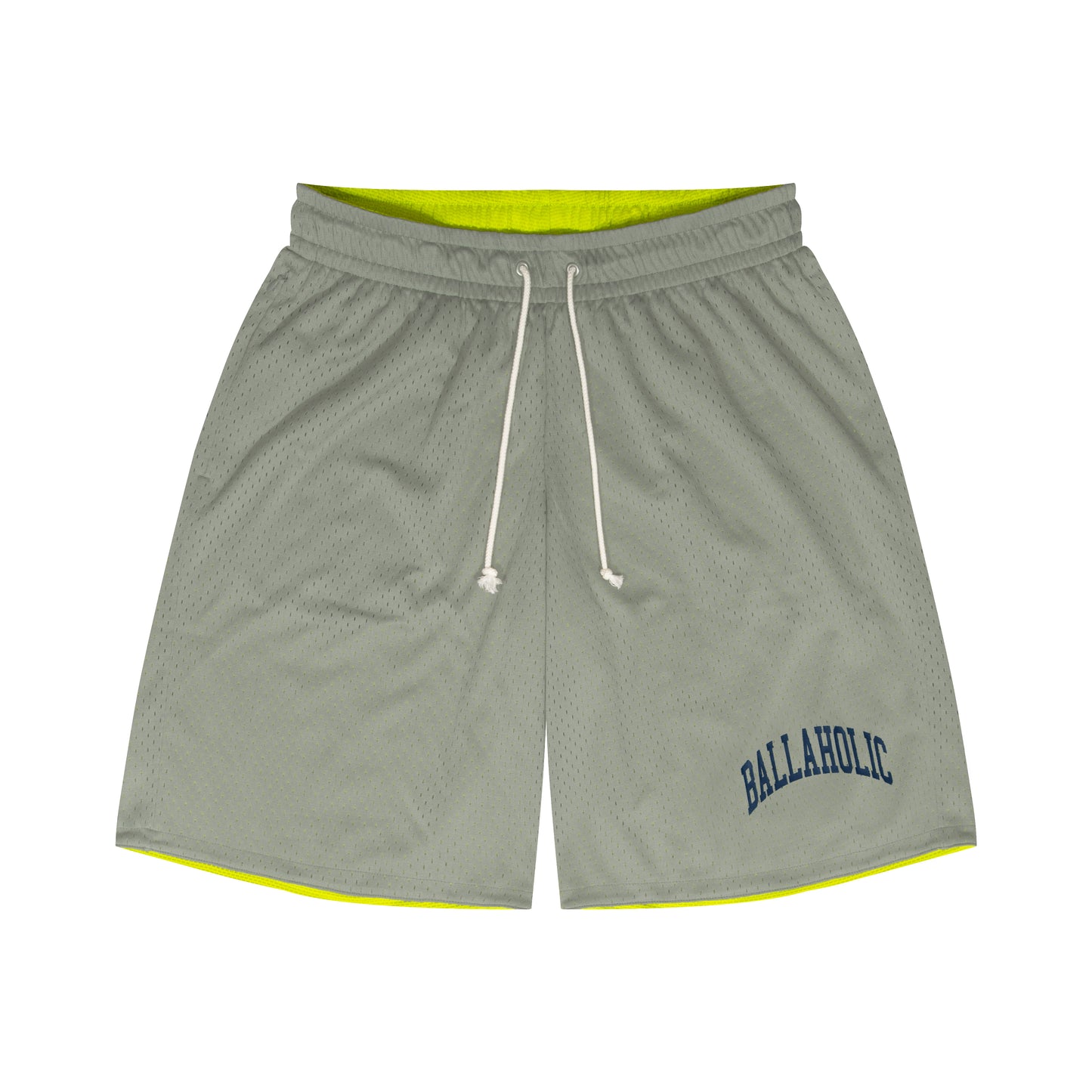 College Logo - STREETMOVE Mesh Zip Shorts (gray/lime)