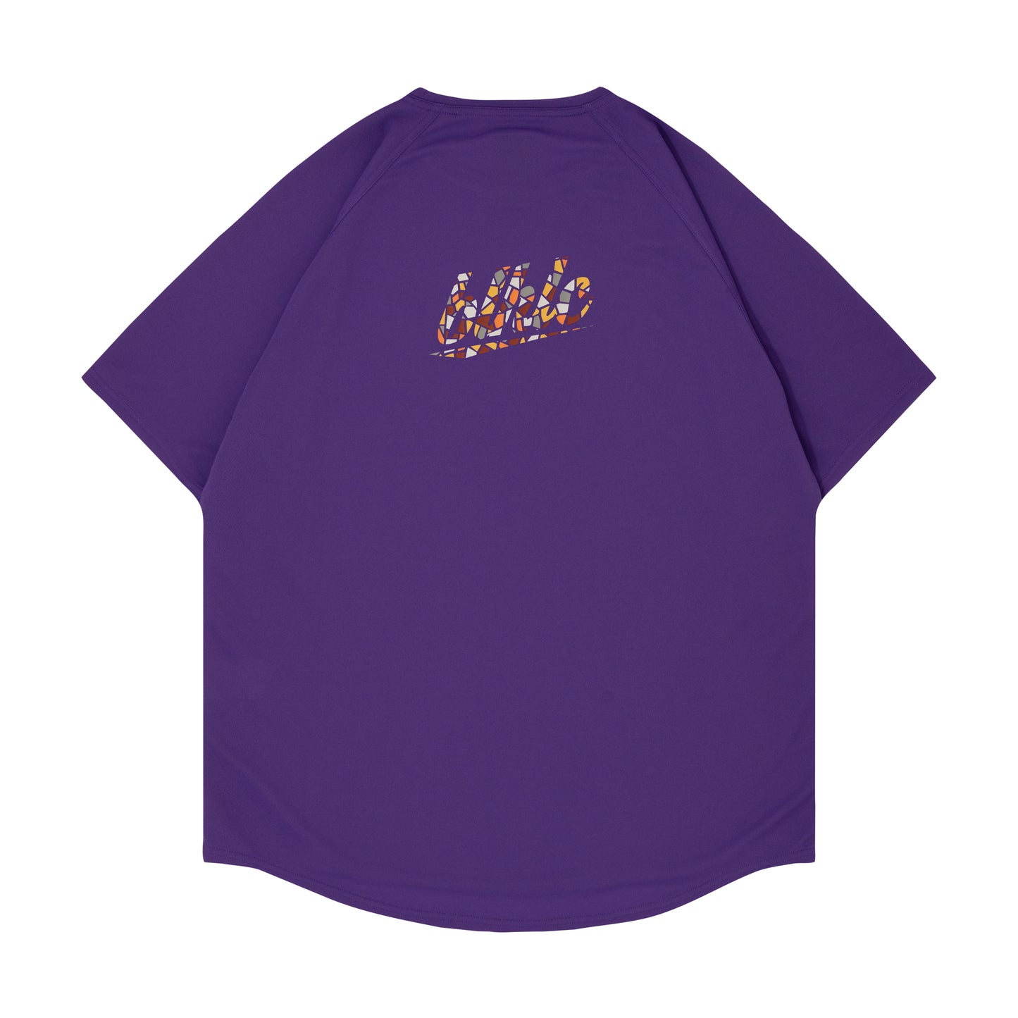 blhlc Back Print Cool Tee (purple/dry leaves mosaic)