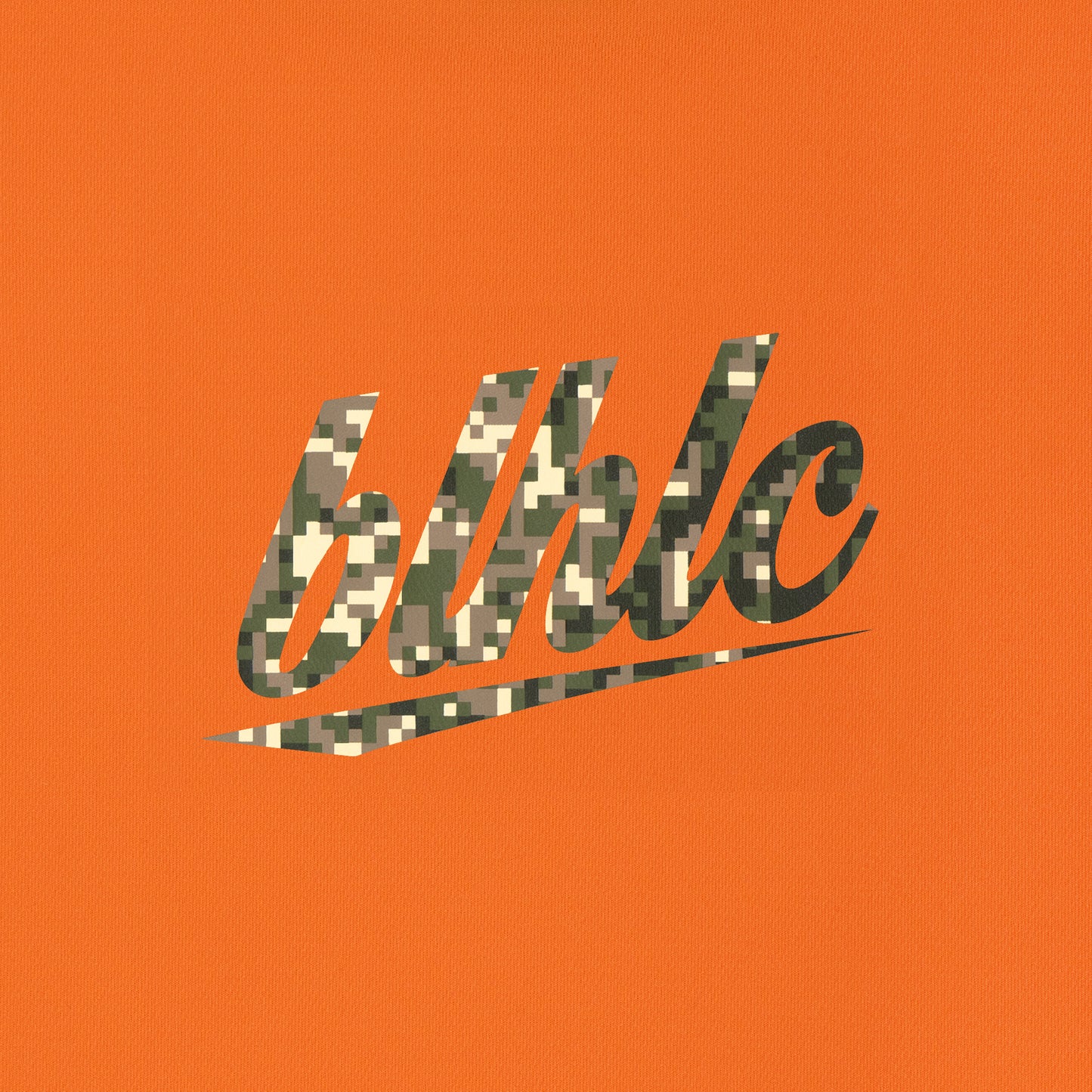 blhlc Back Print Cool Tee (orange/forest digital camo)