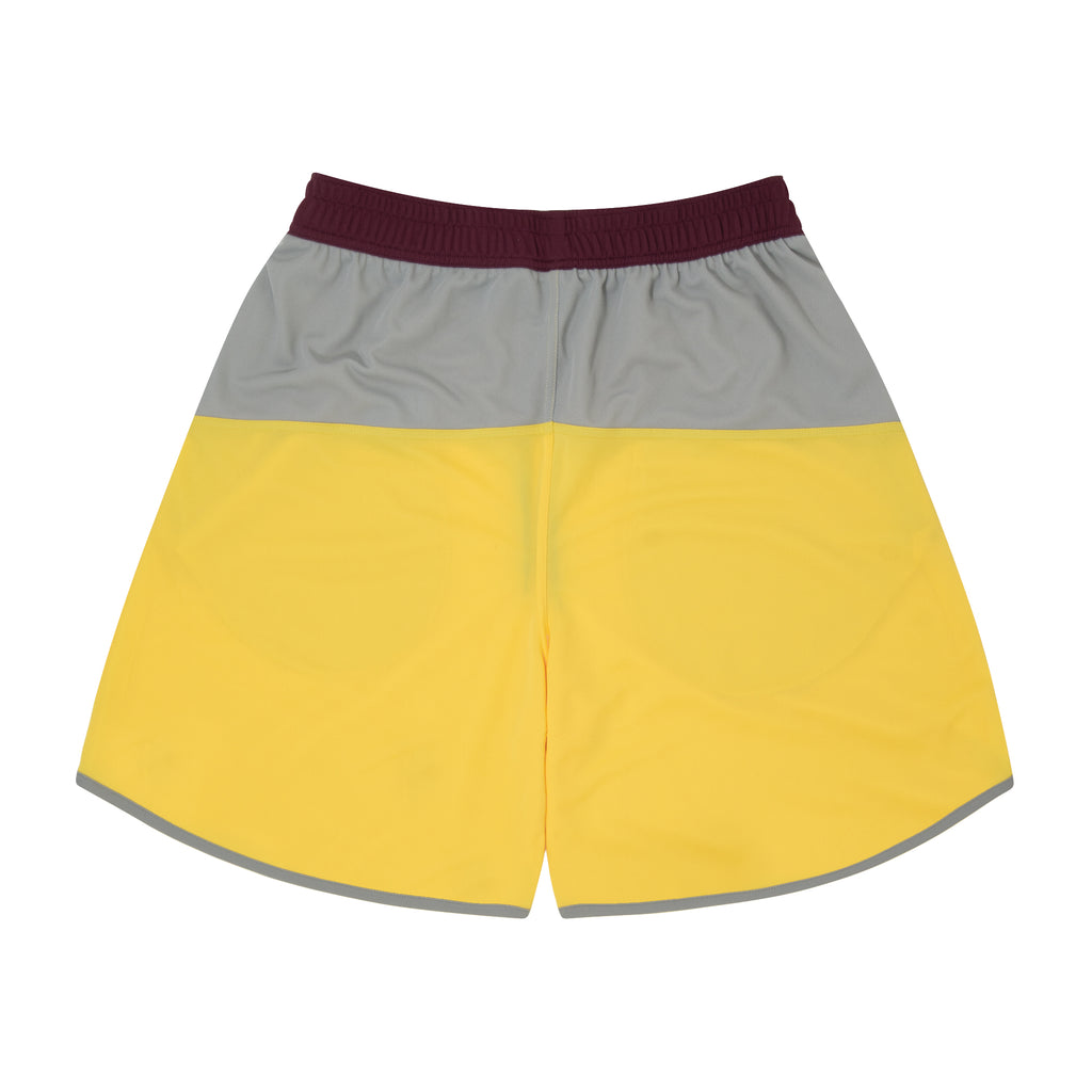 Color Blocked Zip Shorts (sunshine/gray/crimson) – ballaholic