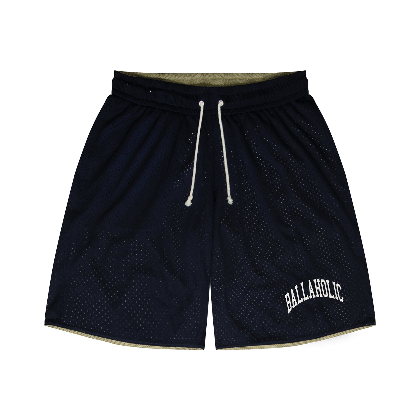 College Logo - STREETMOVE Mesh Zip Shorts (navy/taupe)