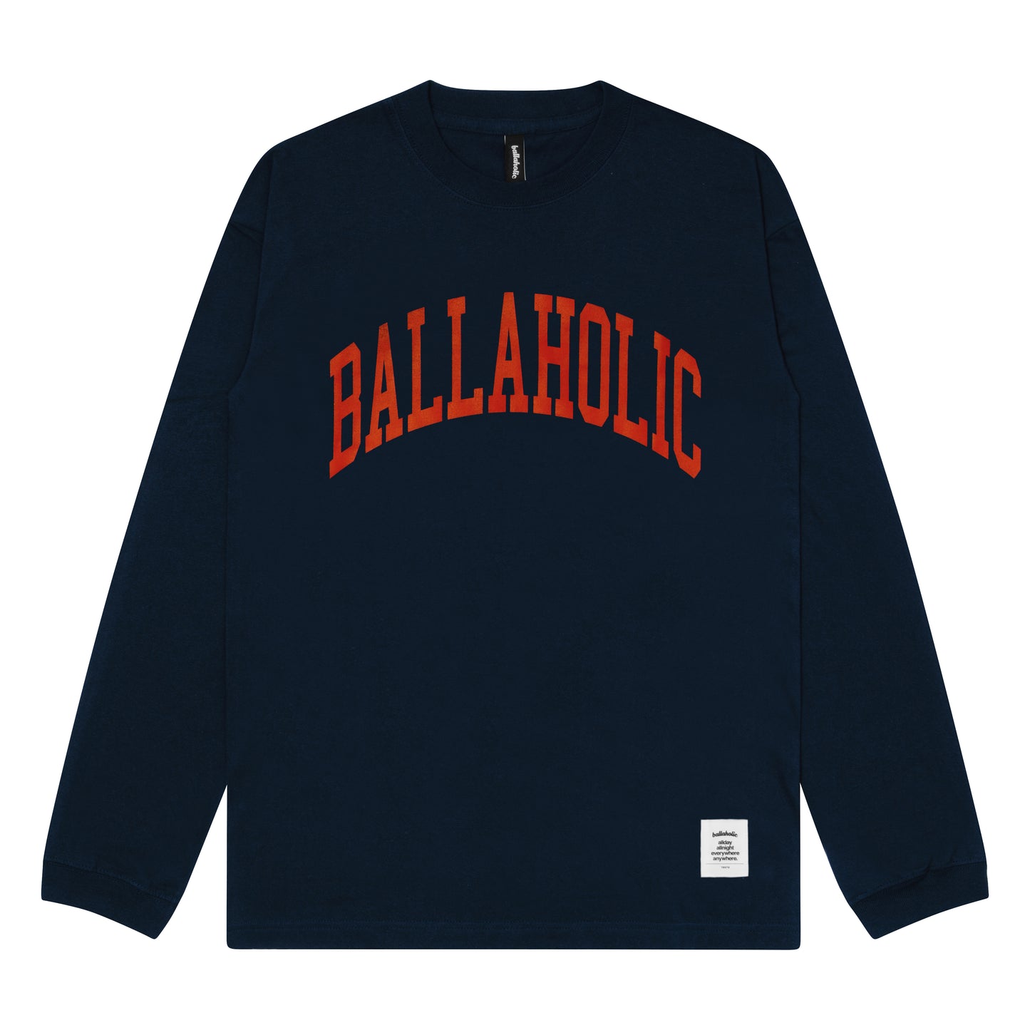 College Logo Long Tee (navy/red)