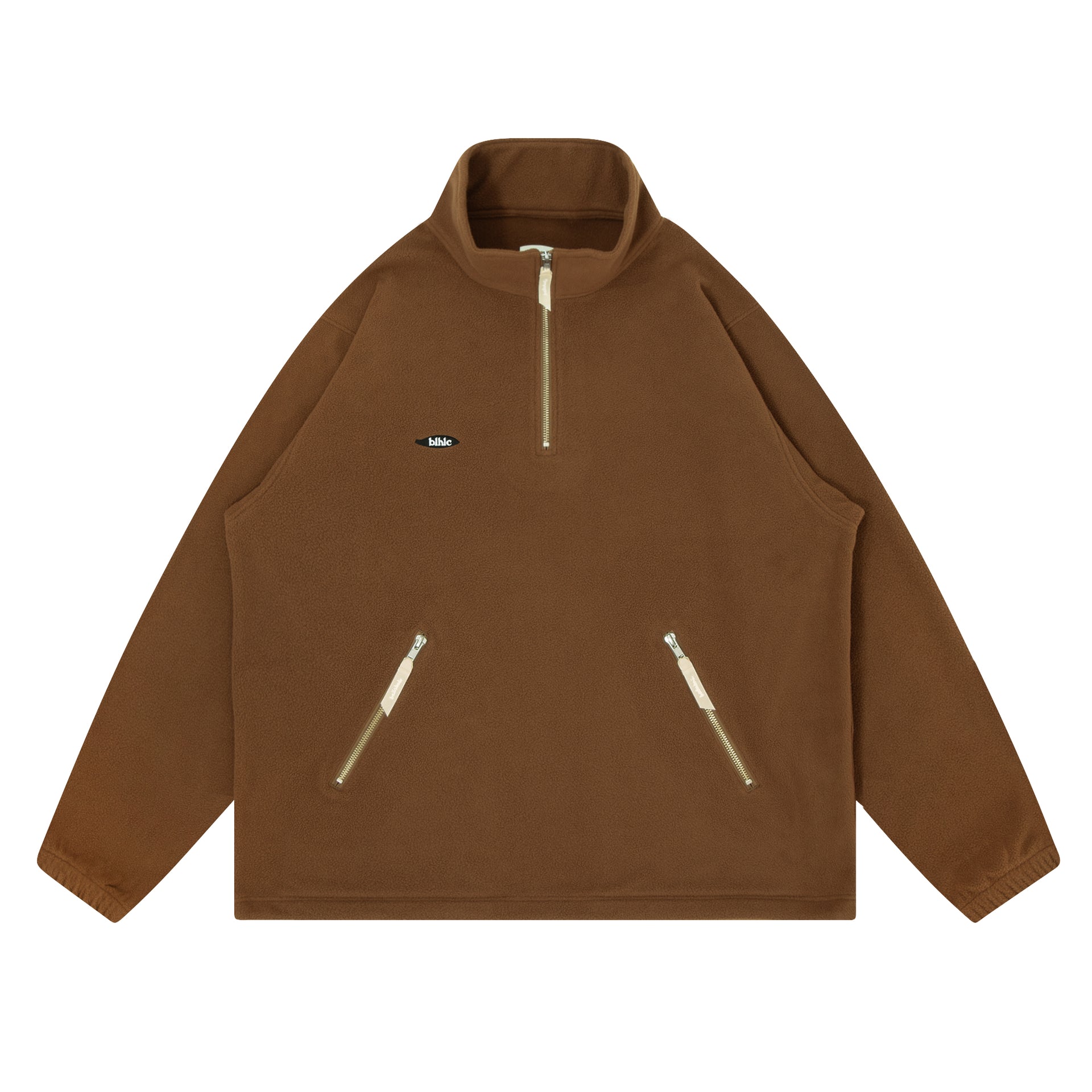 Ball Panel Logo Fleece Half Zip Pullover (brown) – ballaholic  