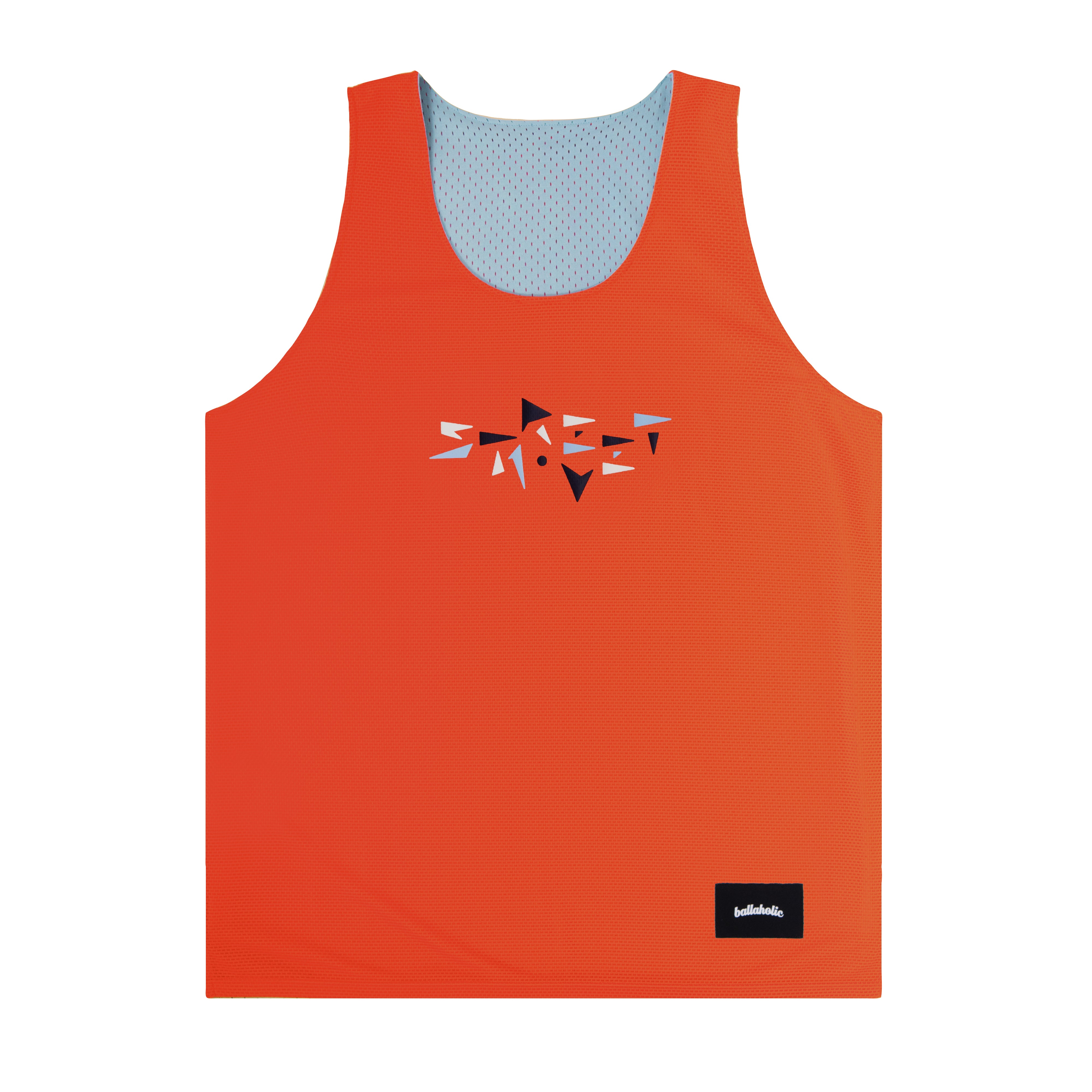 College Logo - STREETMOVE Mesh Reversible Tops (light blue/orange