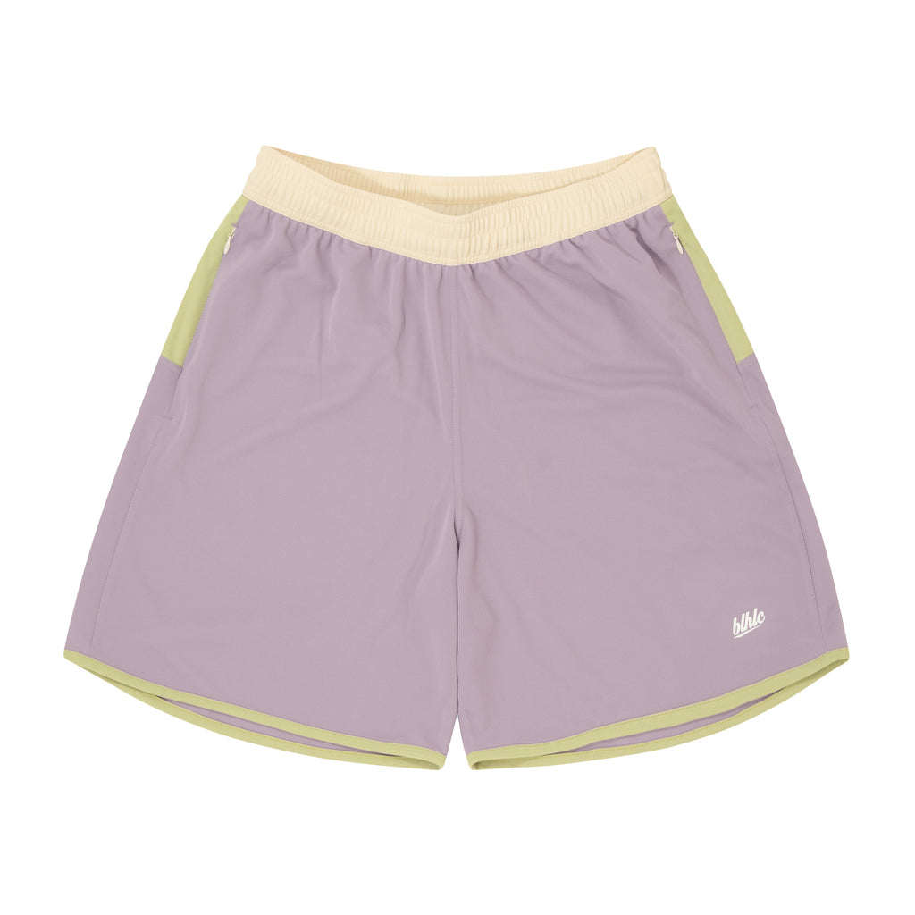 Color Blocked Zip Shorts (wisteria/sage green/ivory) – ballaholic
