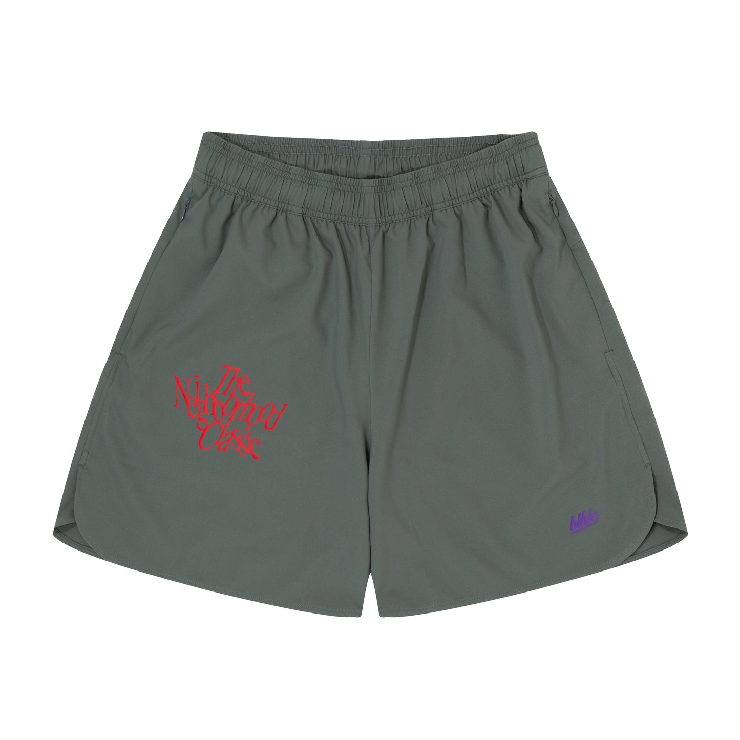 The Neighborhood Classic Zip Shorts (charcoal gray)