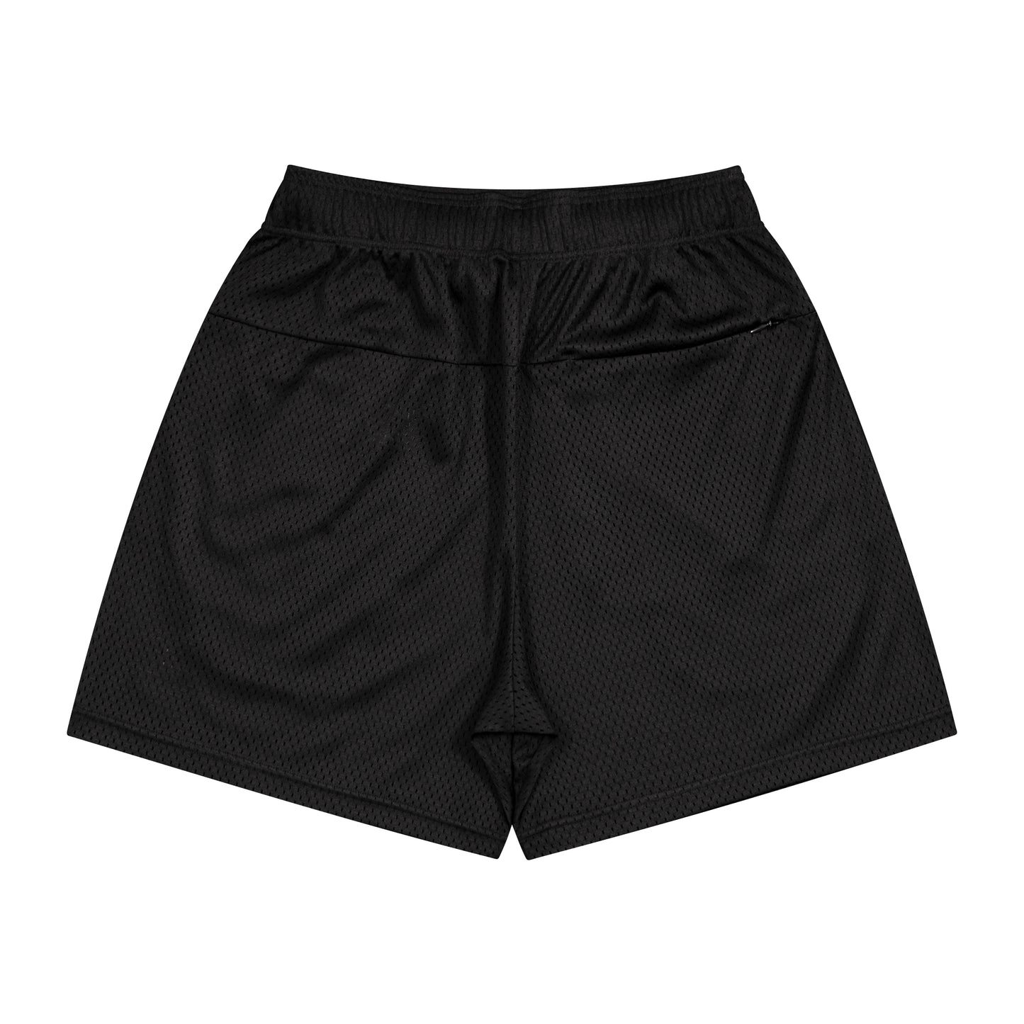 College Logo Mesh Zip Shorts (black/off white)