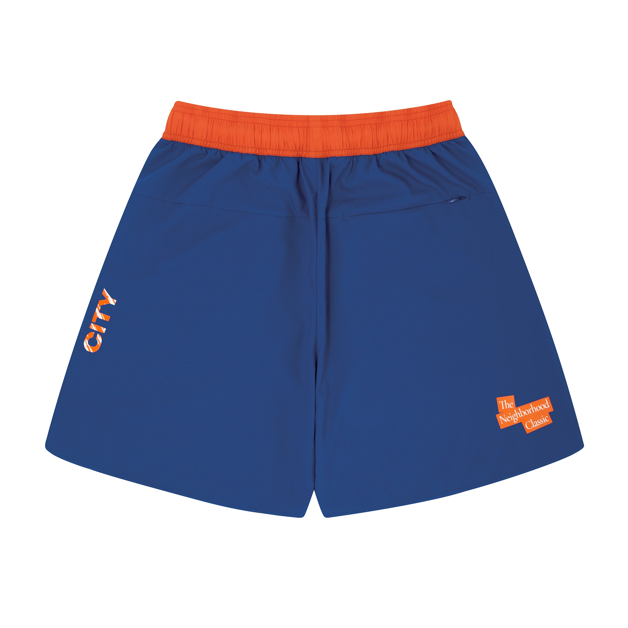 The Neighborhood Classic Zip Shorts (blue/orange