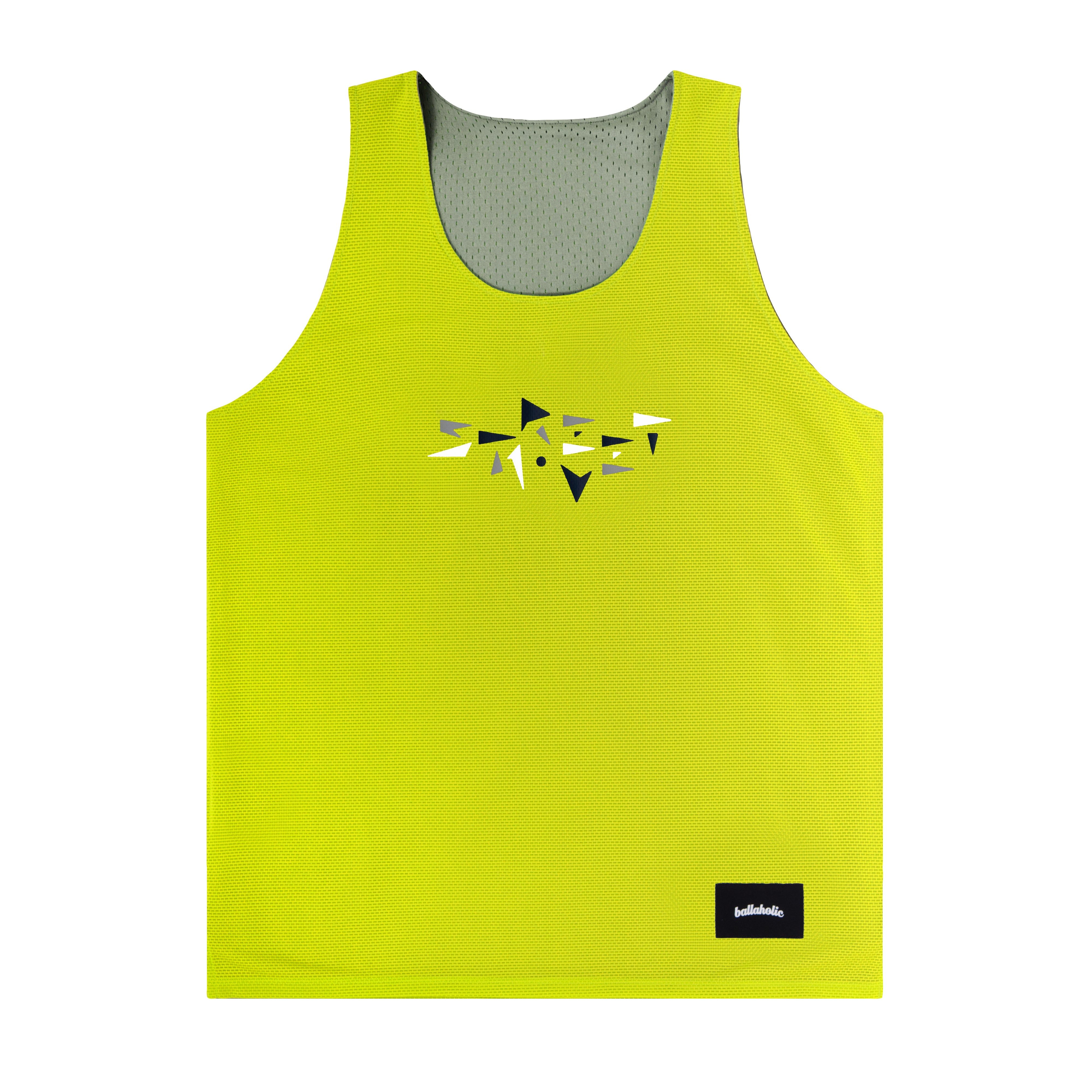 College Logo - STREETMOVE Mesh Reversible Tops (gray/lime