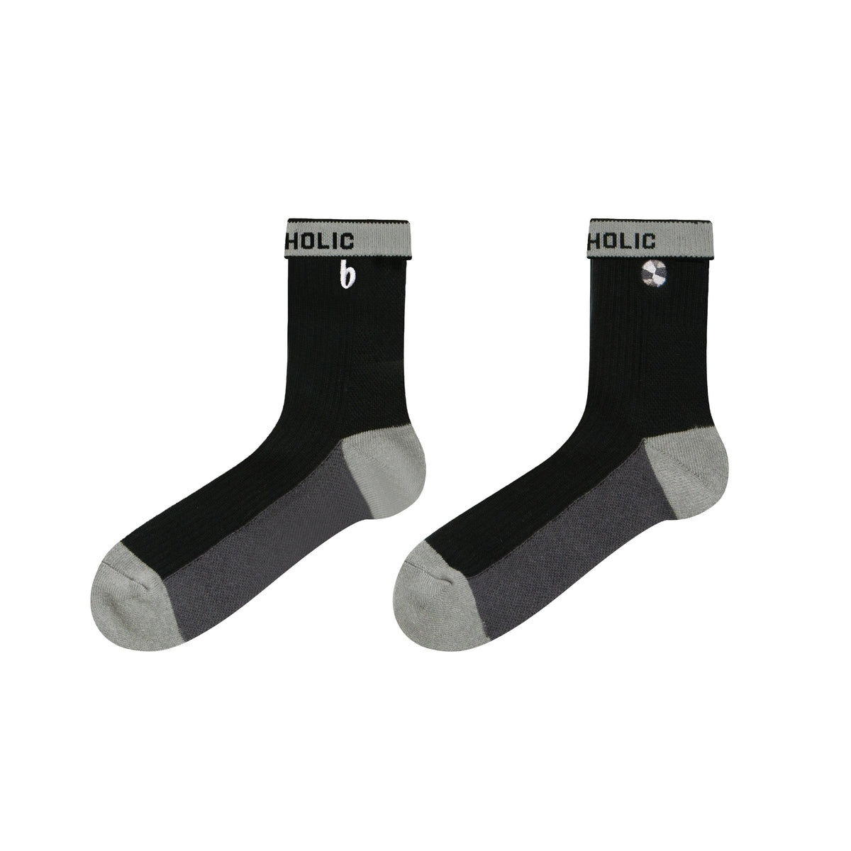 b-ball Mid Crew Socks (black)