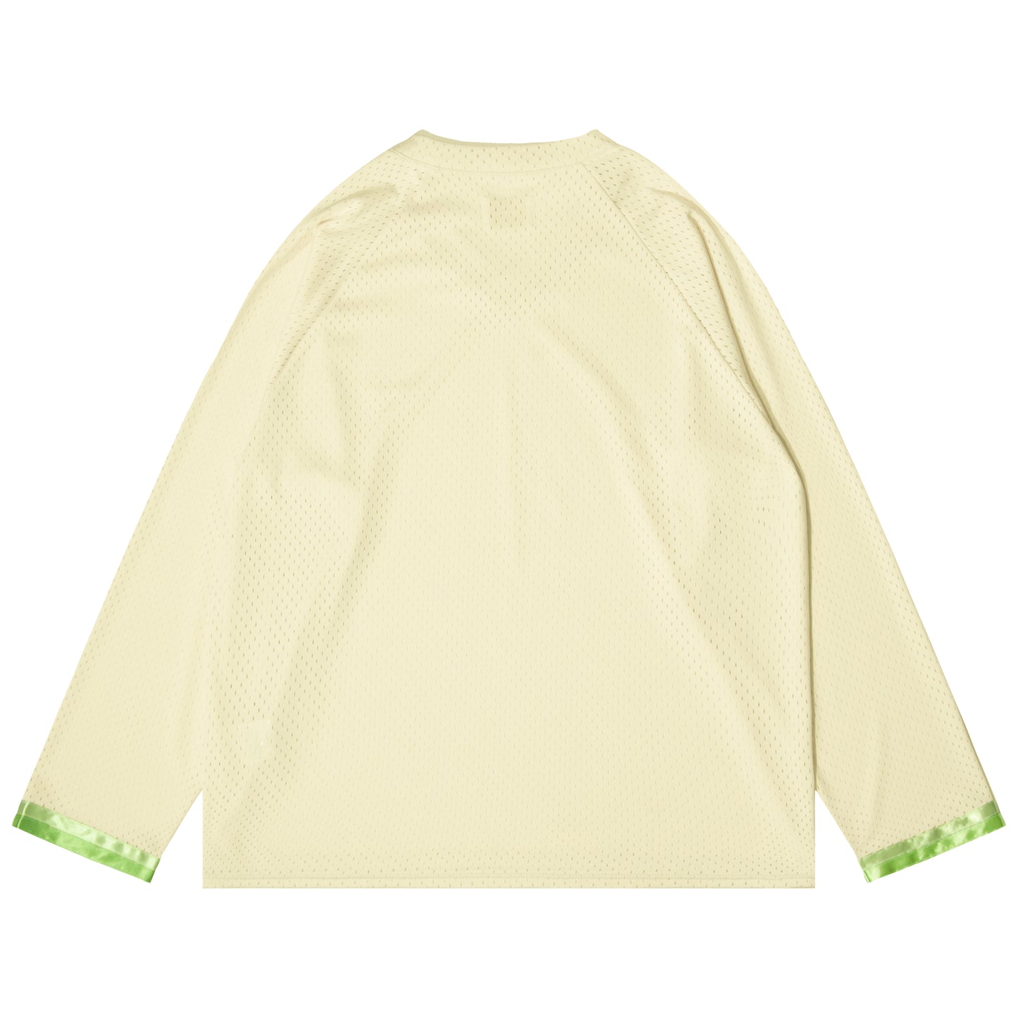 Tape V-neck Mesh Long Tee (off white)