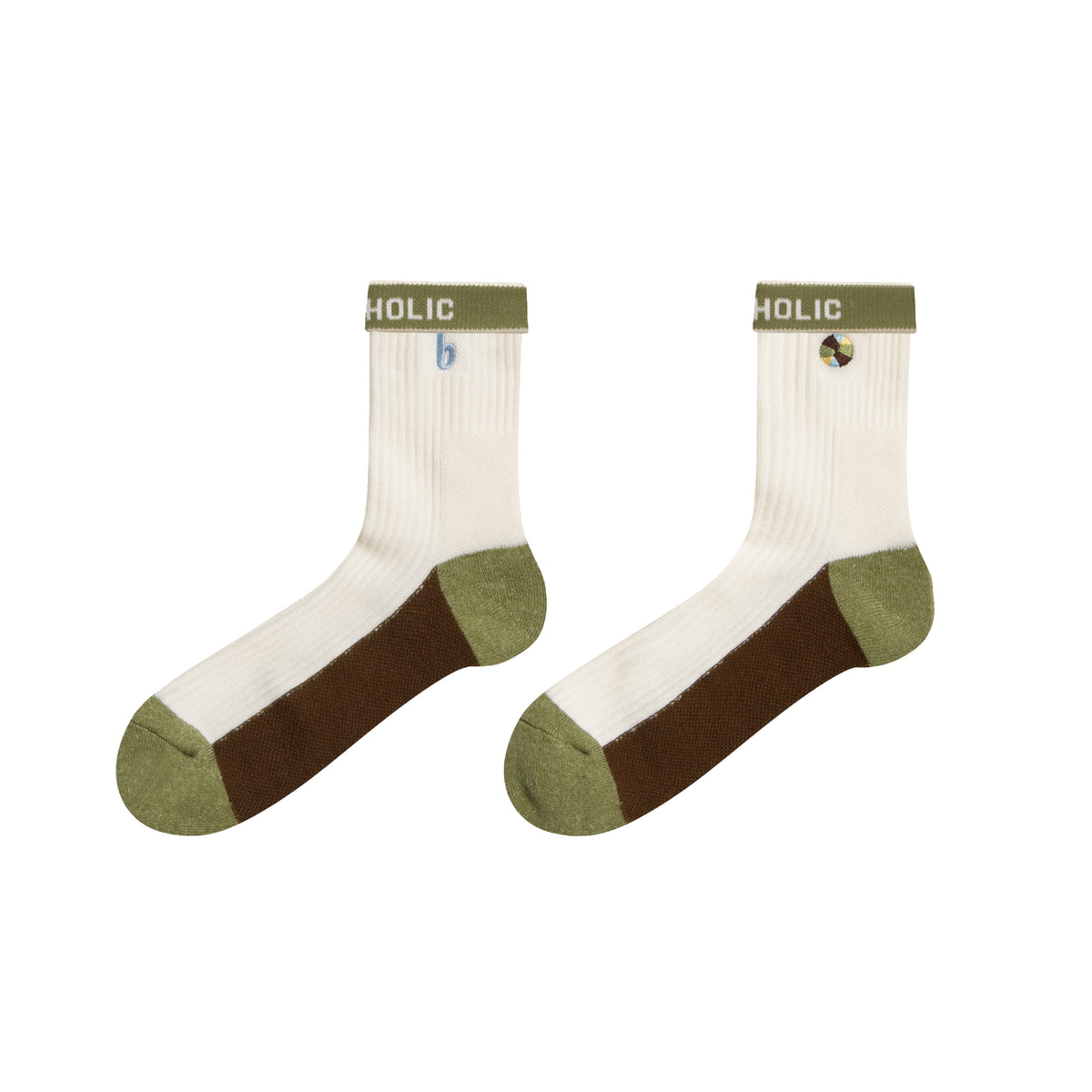 b-ball Mid Crew Socks (ivory)