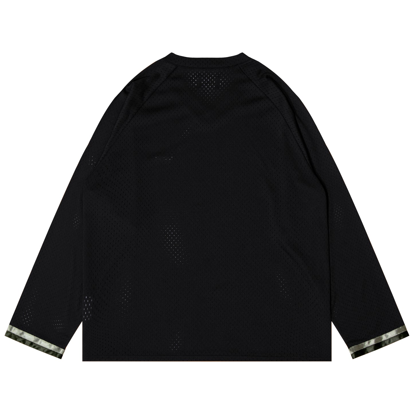 Tape V-neck Mesh Long Tee (black)