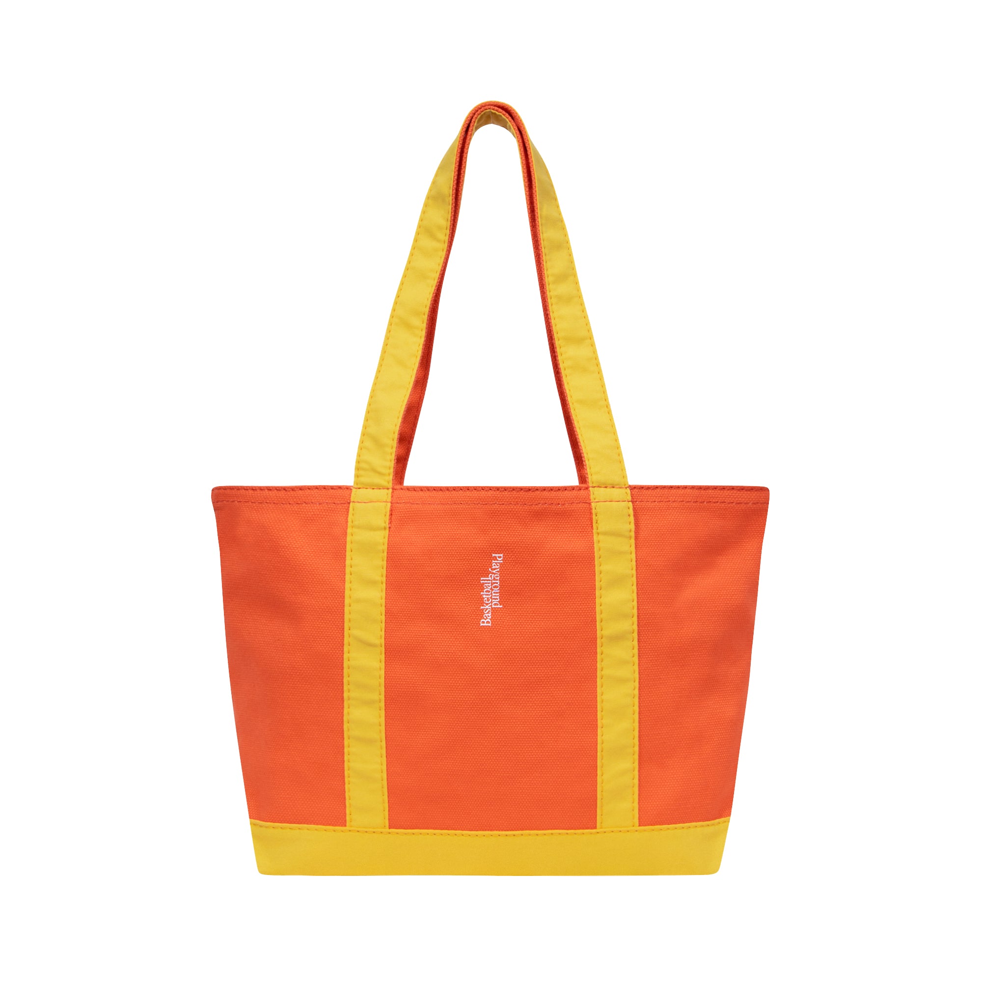Playground Basketball Logo Canvas Tote Bag M (orange/yellow