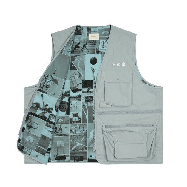 ballaholic Asphalt Chroniclesリバーシブル Asphalt Chronicles x ballaholic Viewfinder Vest (gray
