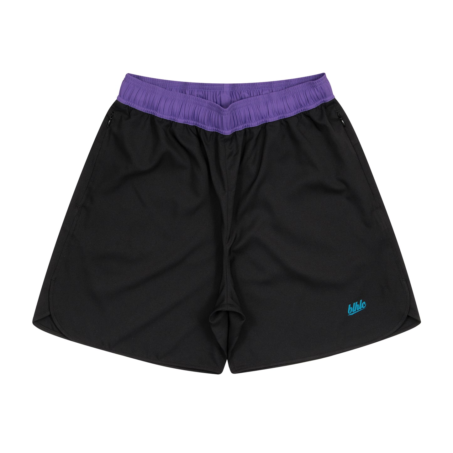 The Neighborhood Classic Zip Shorts (black/purple)