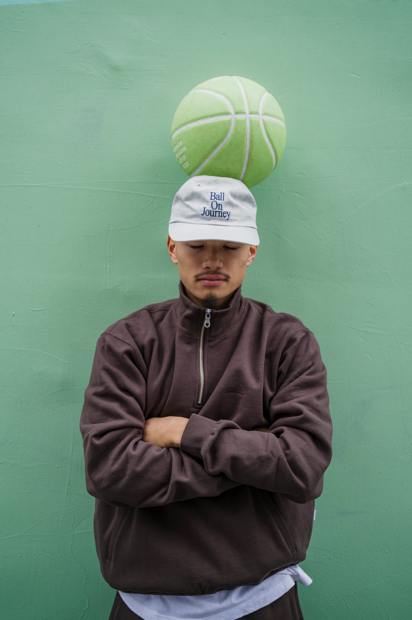 Small Logo Half Zip Sweatshirt (chocolate)