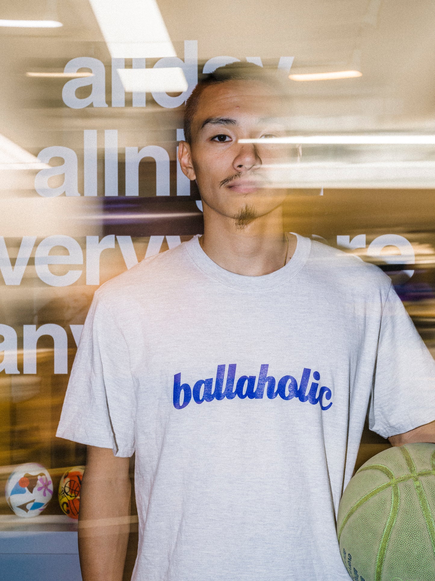 Logo Tee (oatmeal/reflex blue)