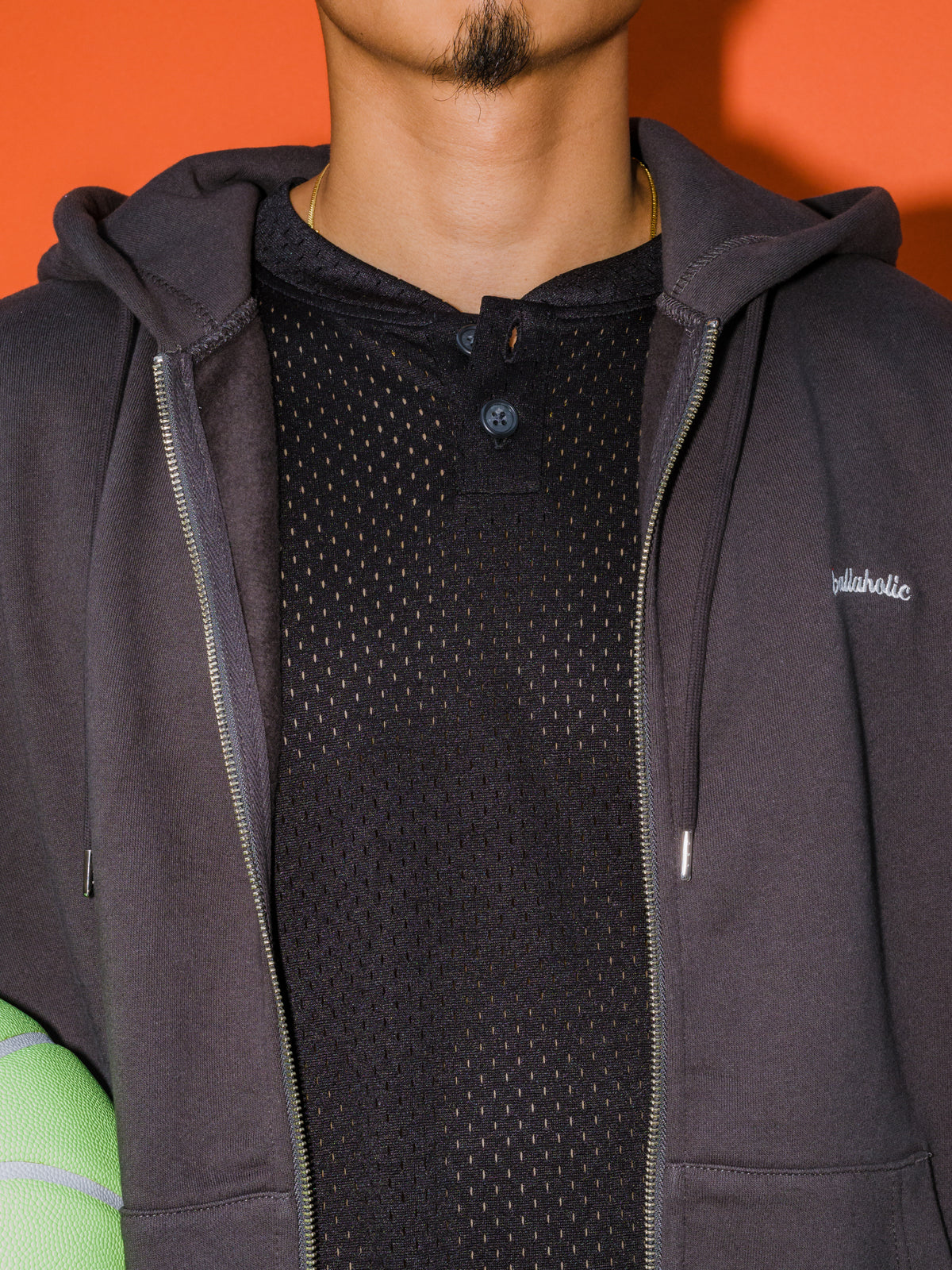 Small Logo Sweat Full Zip Hoodie (raven)