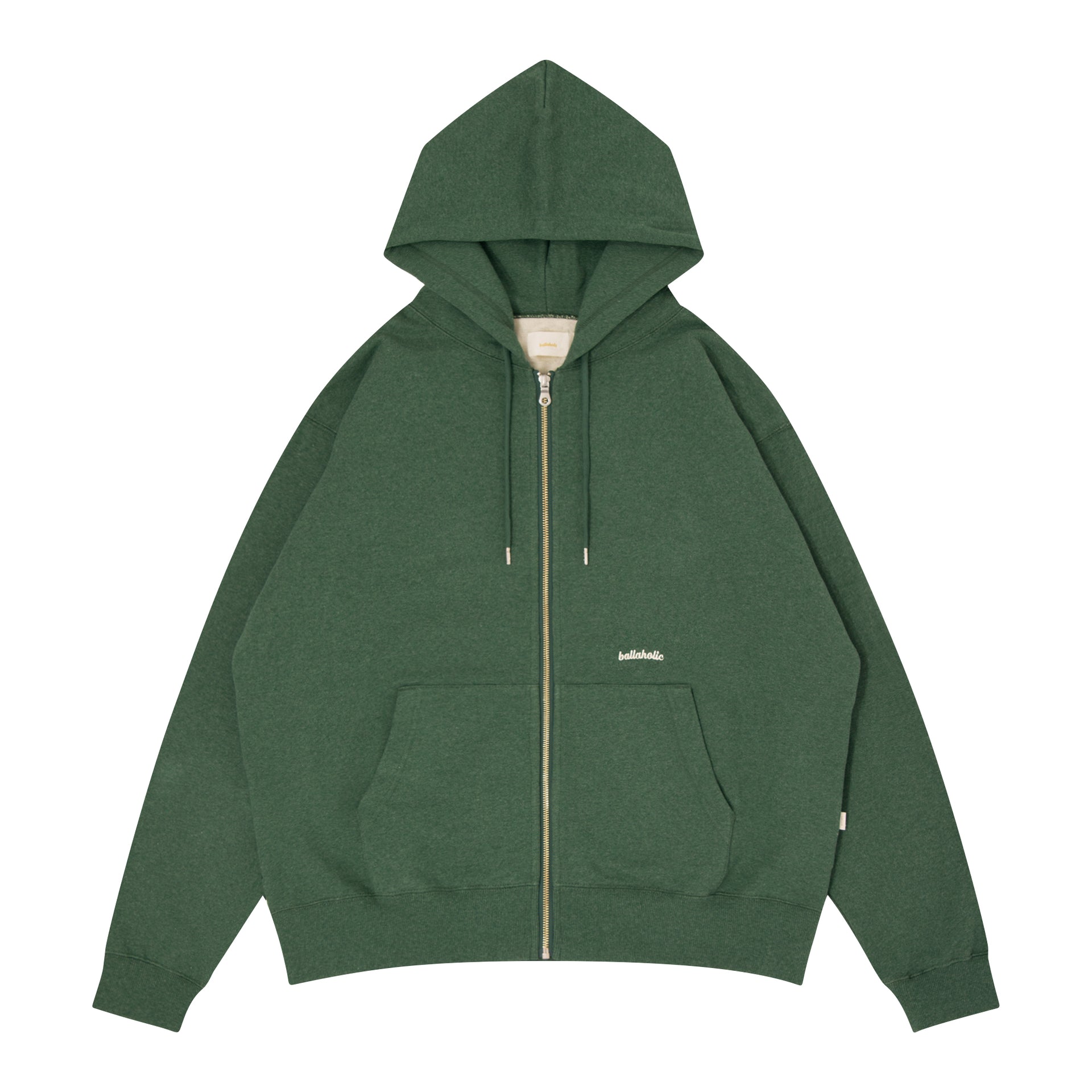Small Logo Sweat Full Zip Hoodie (heather green) – ballaholic 