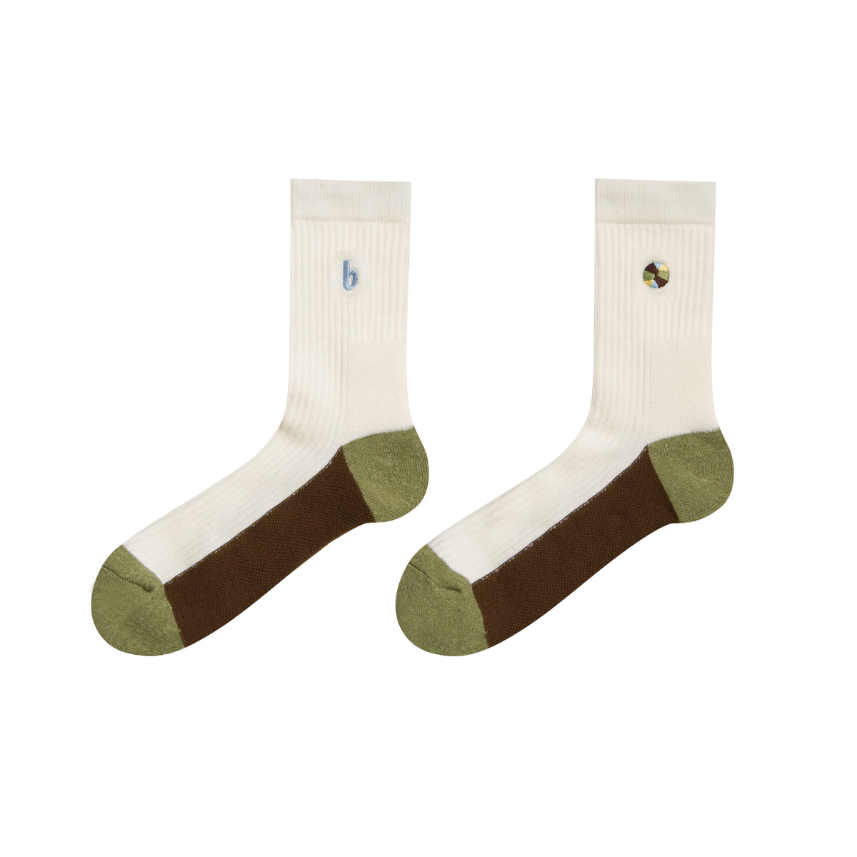b-ball Mid Crew Socks (ivory)