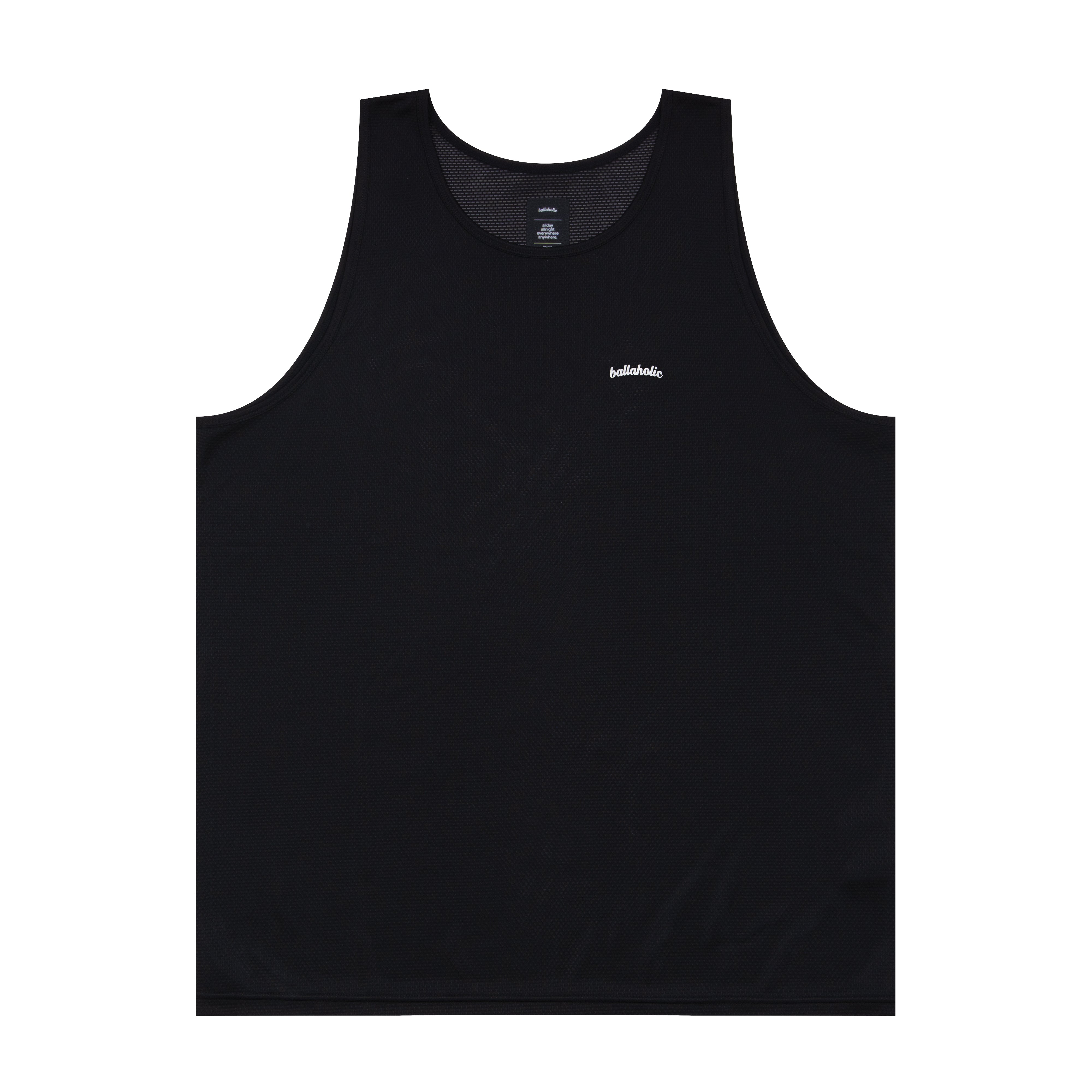 Knit Mesh Logo Tank Top (black) – ballaholicオンラインショップ