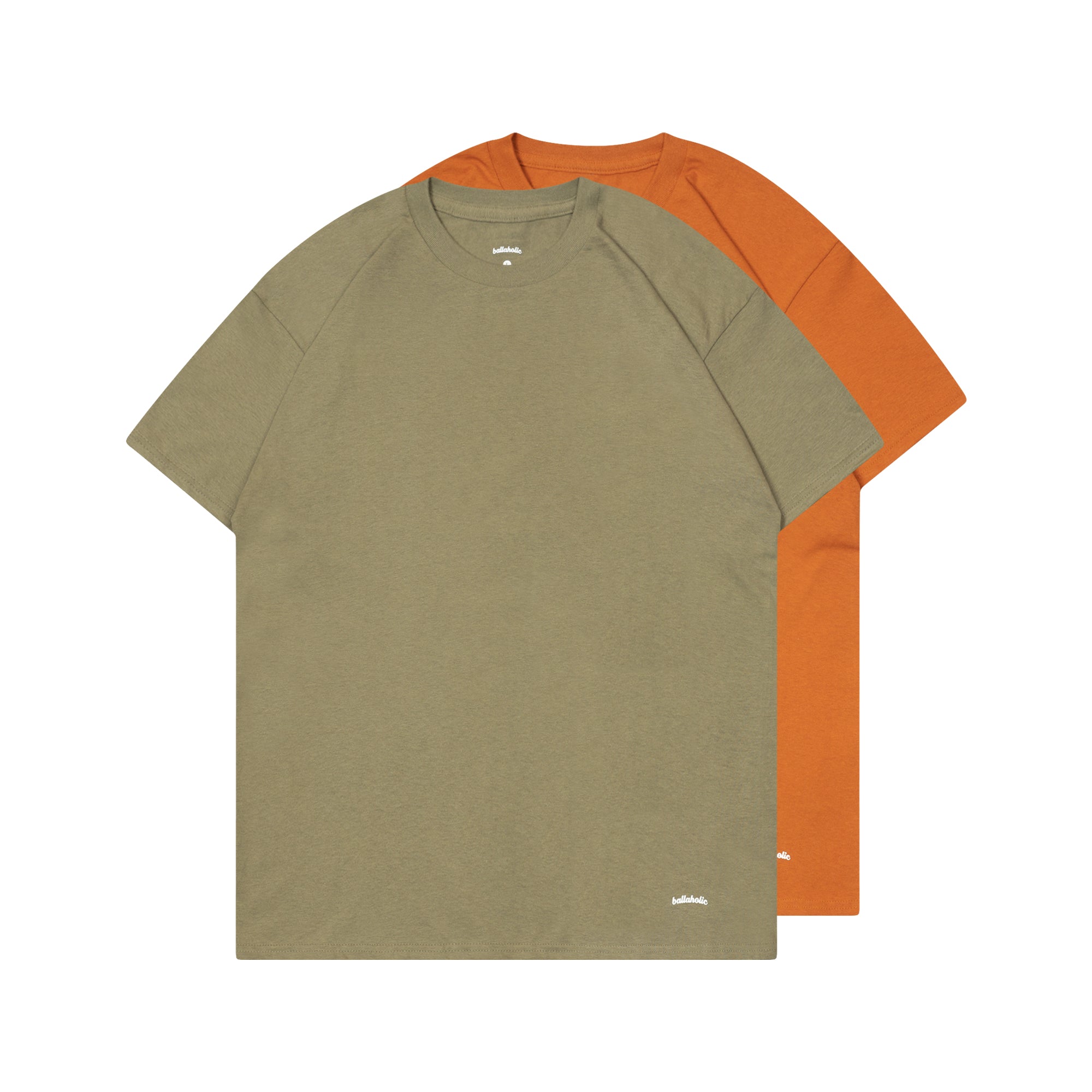 ballaholic 2 Pieces Crew Tee (sand khaki, dark orange) – ballaholicオンラインショップ