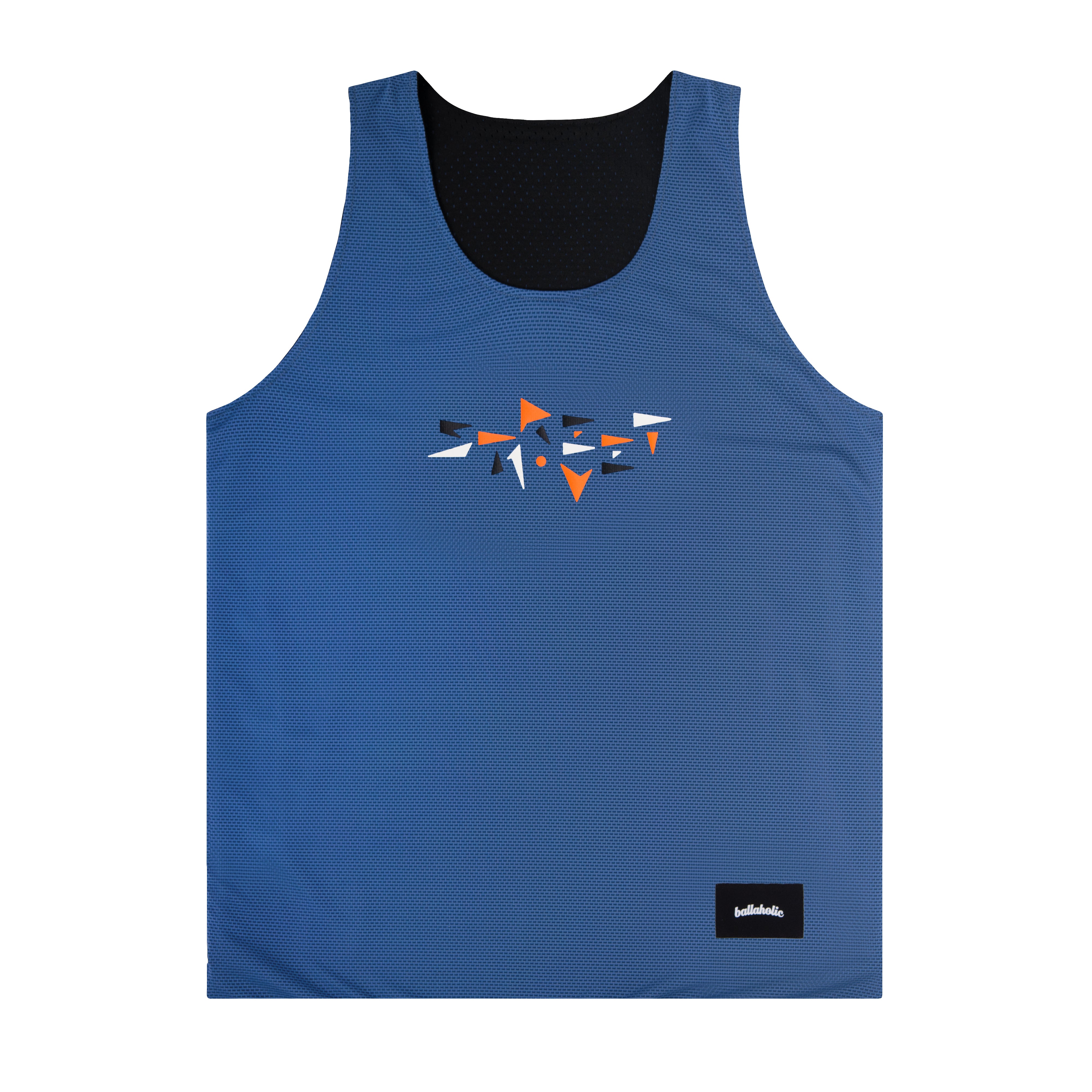 College Logo - STREETMOVE Mesh Reversible Tops (black/blue