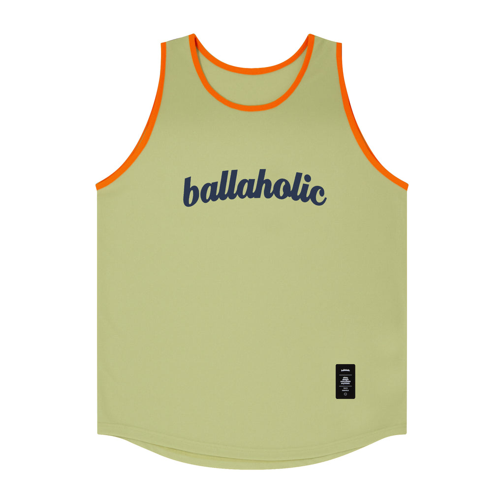 Color Blocked Logo Tank Top (sage green/orange/navy) – ballaholic
