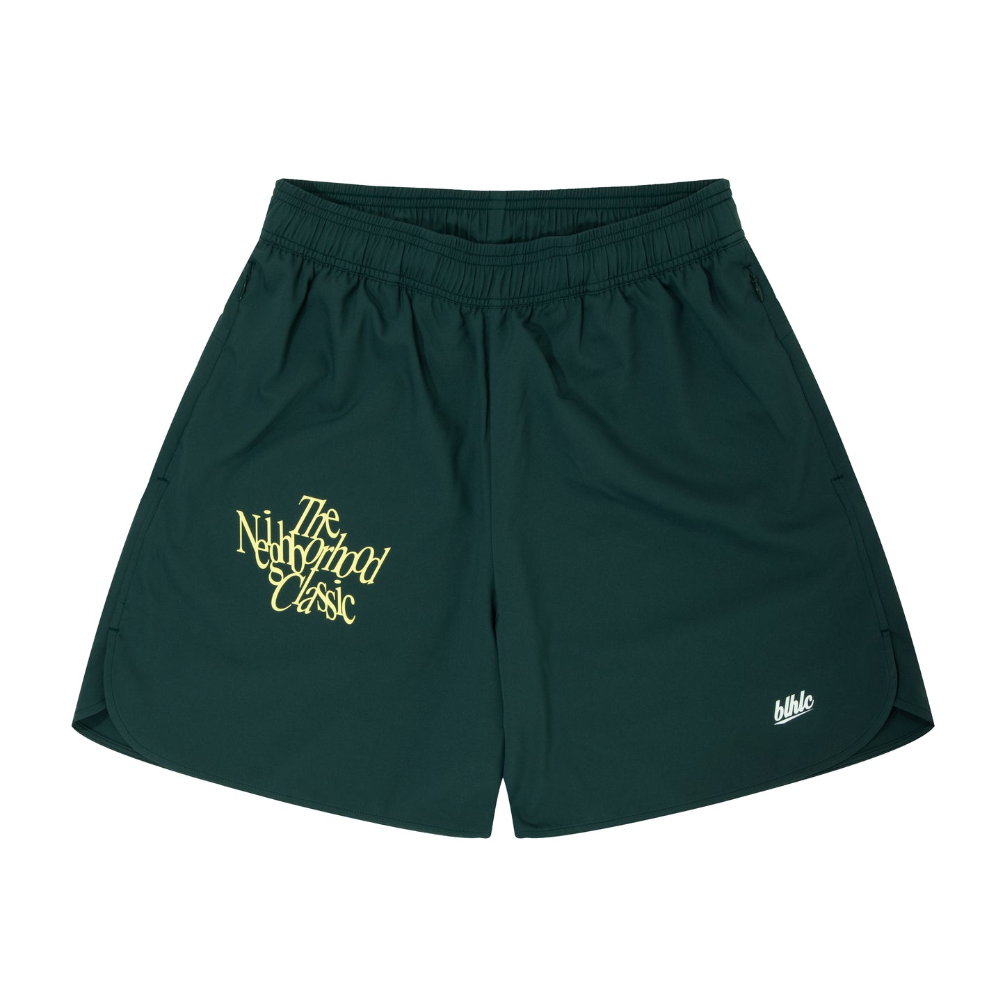 The Neighborhood Classic Zip Shorts (dark green)