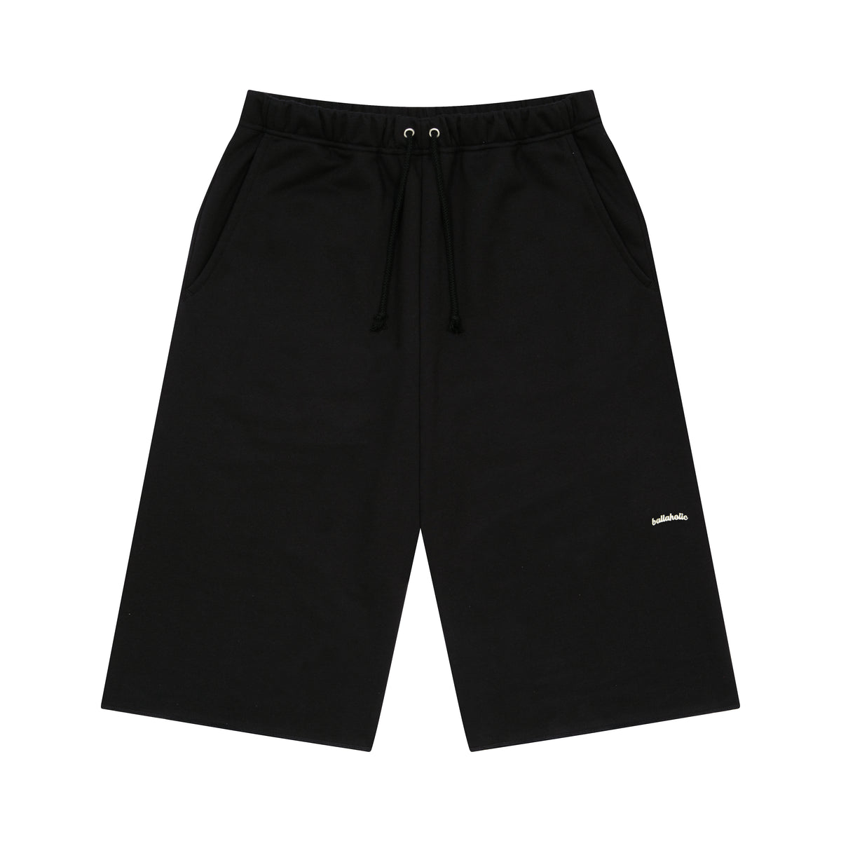 Ball Seams Sweat Cropped Pants (black)