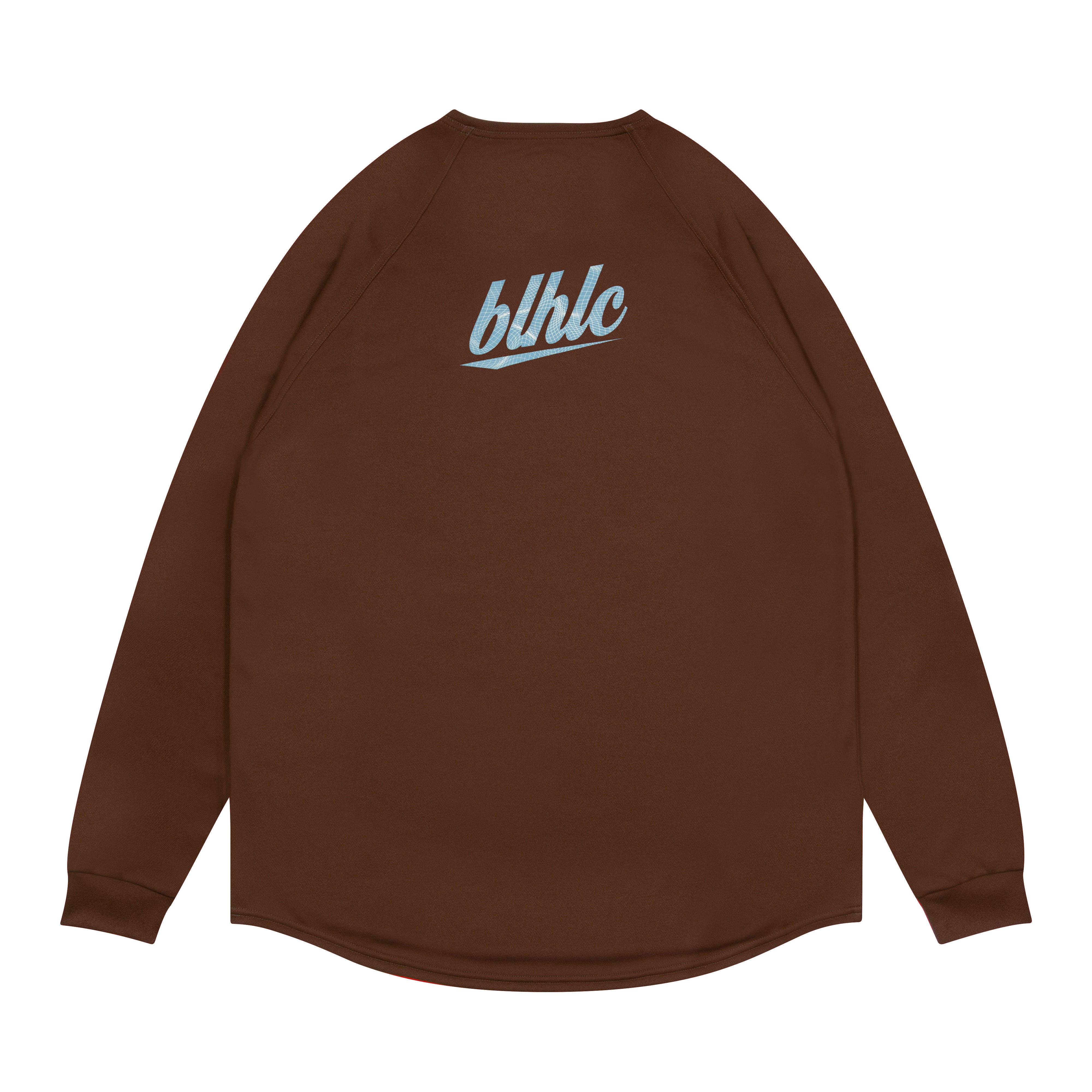 3D-Net blhlc Back Print Cool Long Tee (brown/mosaic blue/white