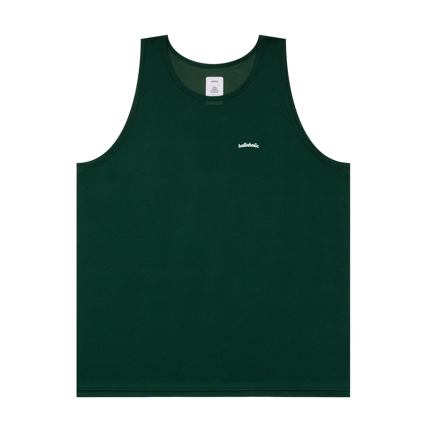 Knit Mesh Logo Tank Top (dark green)