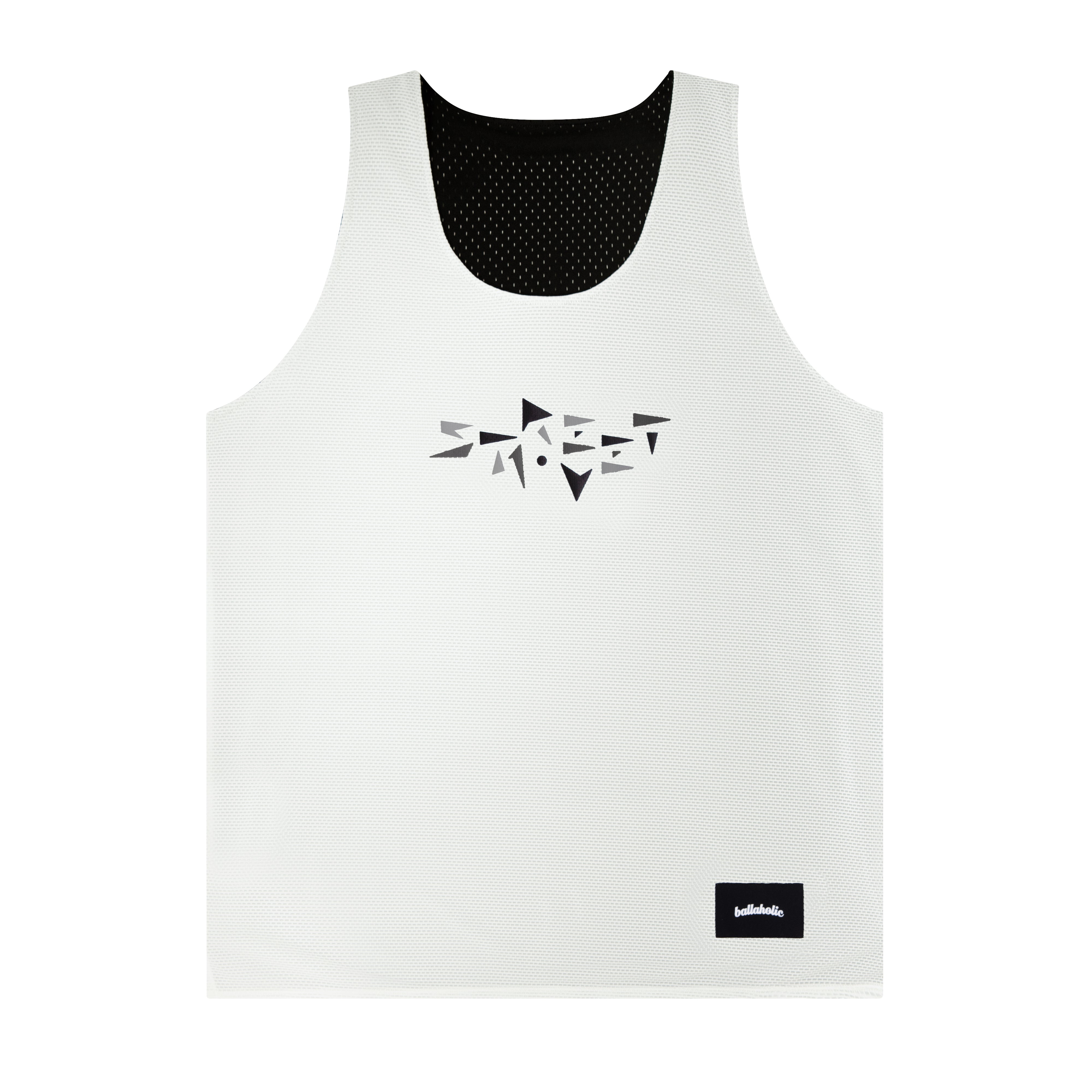 College Logo - STREETMOVE Mesh Reversible Tops (black/off white
