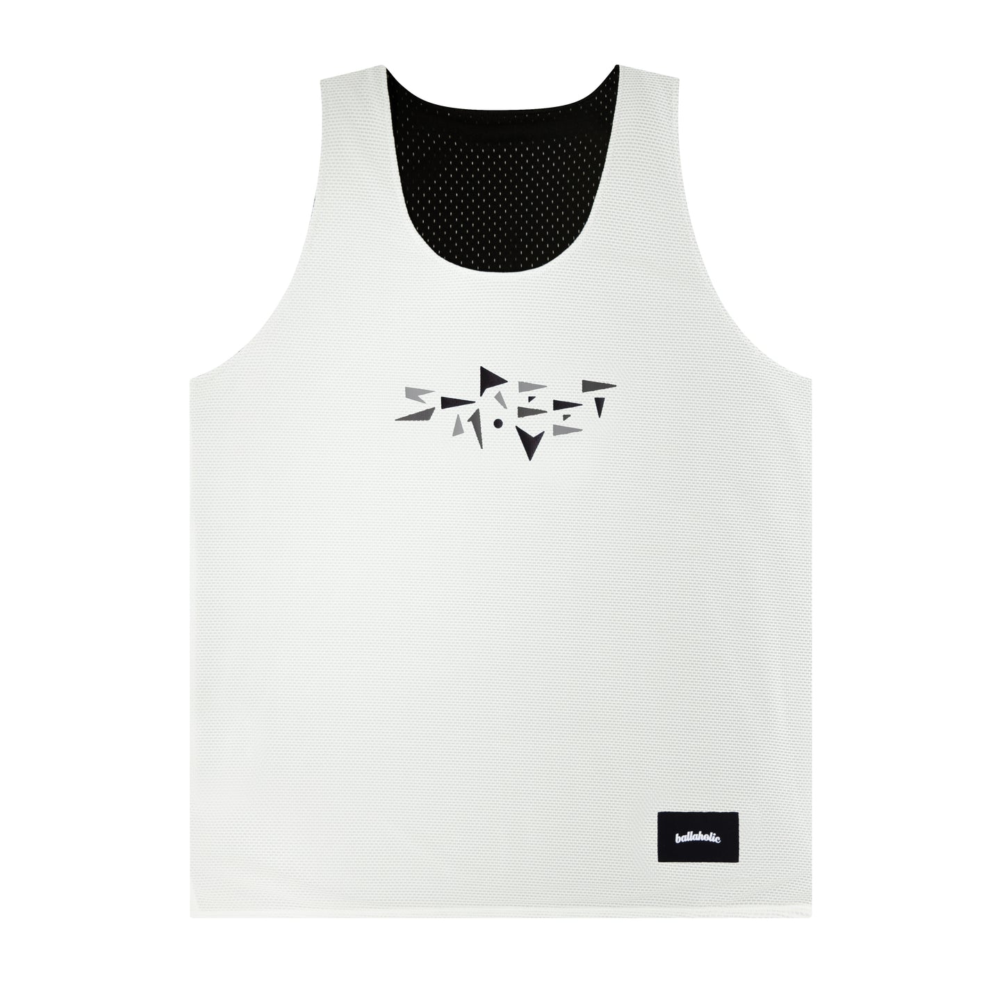 College Logo - STREETMOVE Mesh Reversible Tops (black/off white)