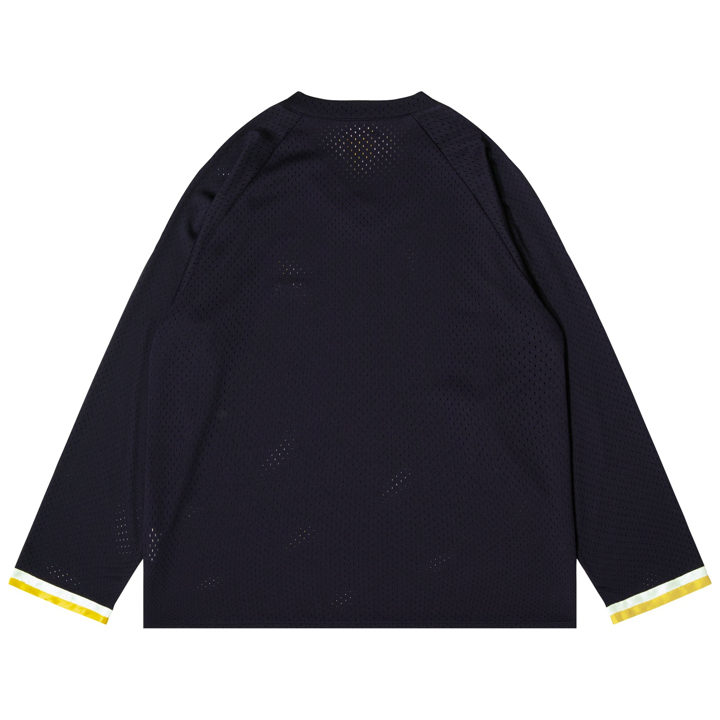 Tape V-neck Mesh Long Tee (navy)