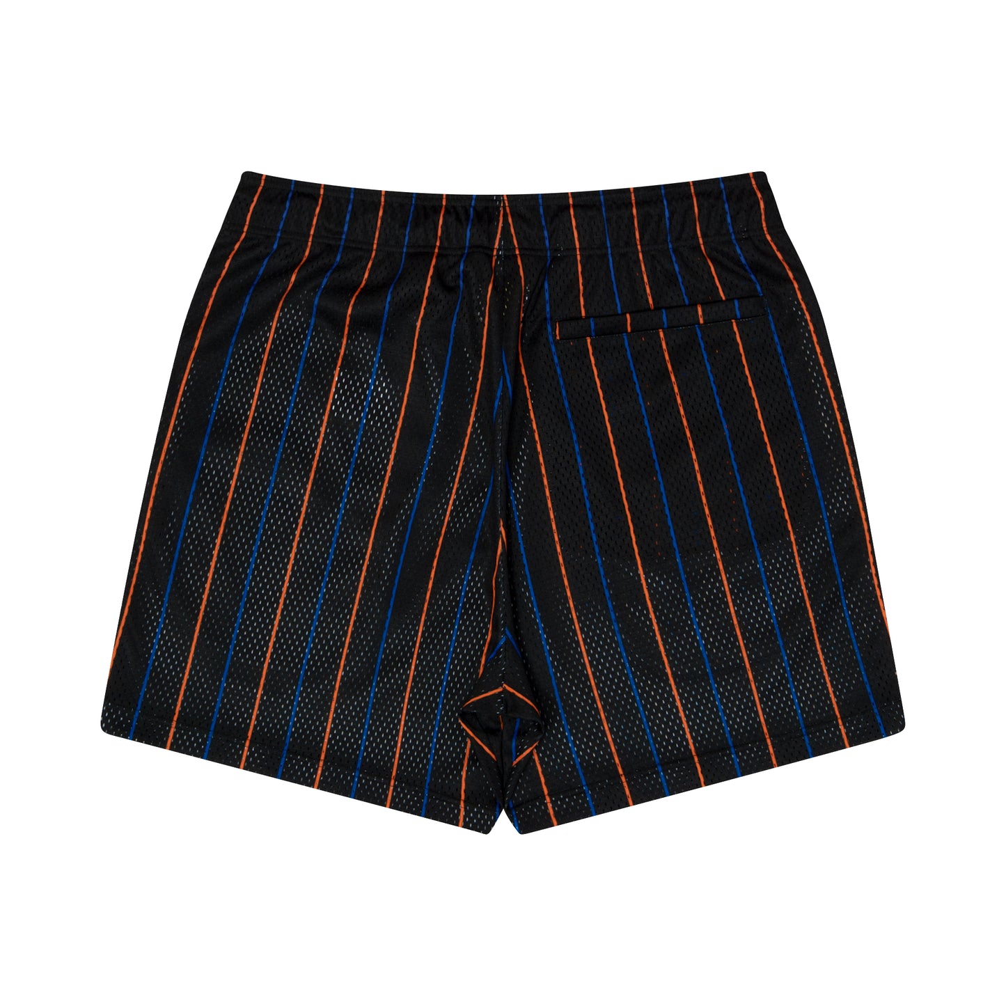 Stripe Mesh Zip Shorts (black/blue/orange)