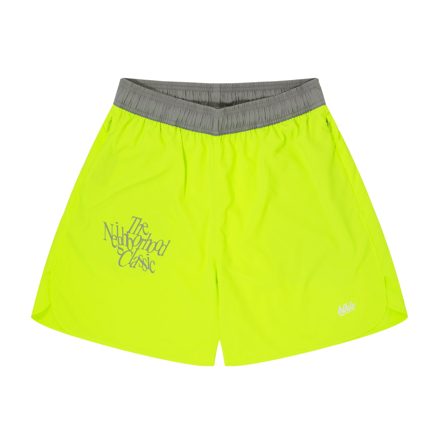 The Neighborhood Classic Zip Shorts (neon yellow)