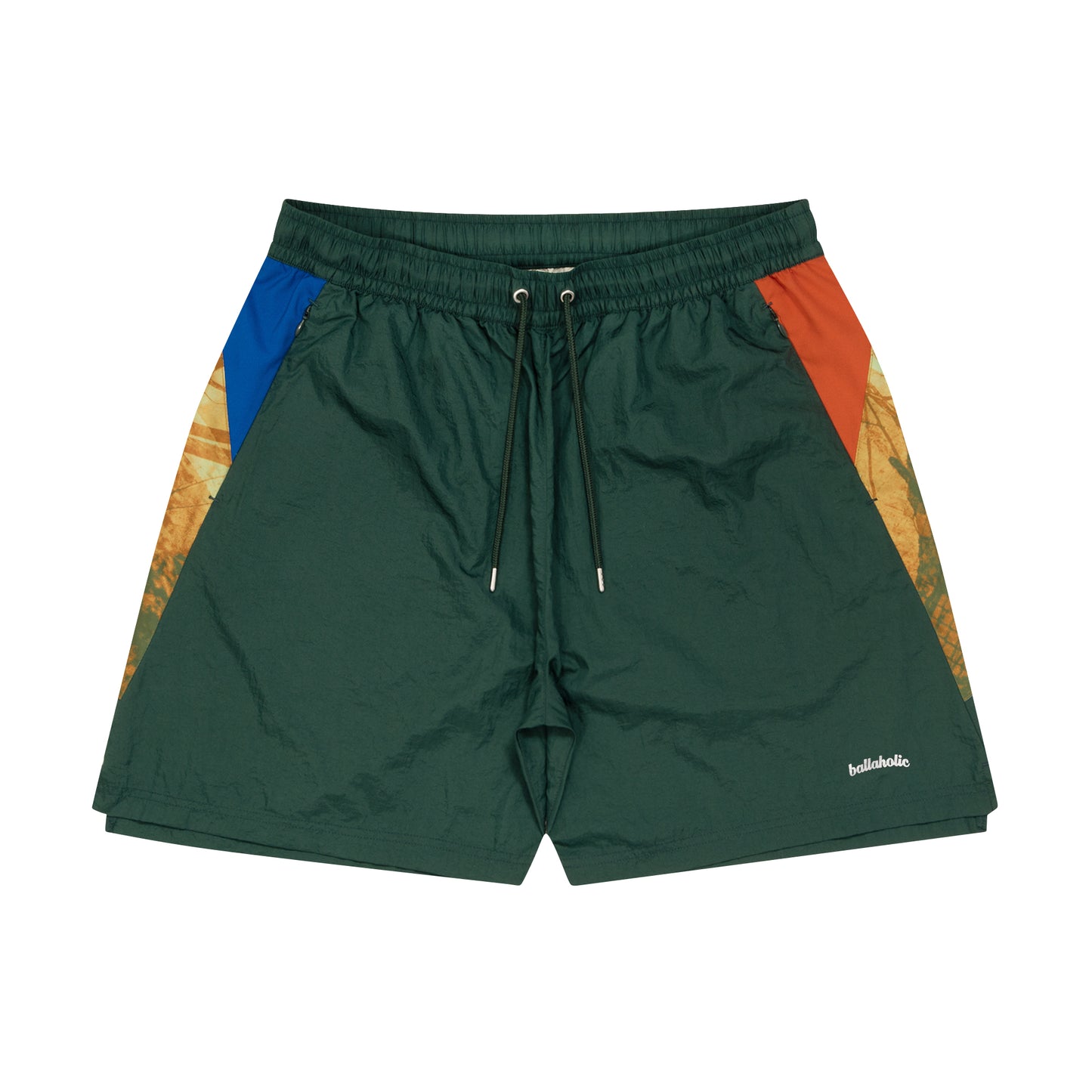 W Face Zip Shorts (court green)
