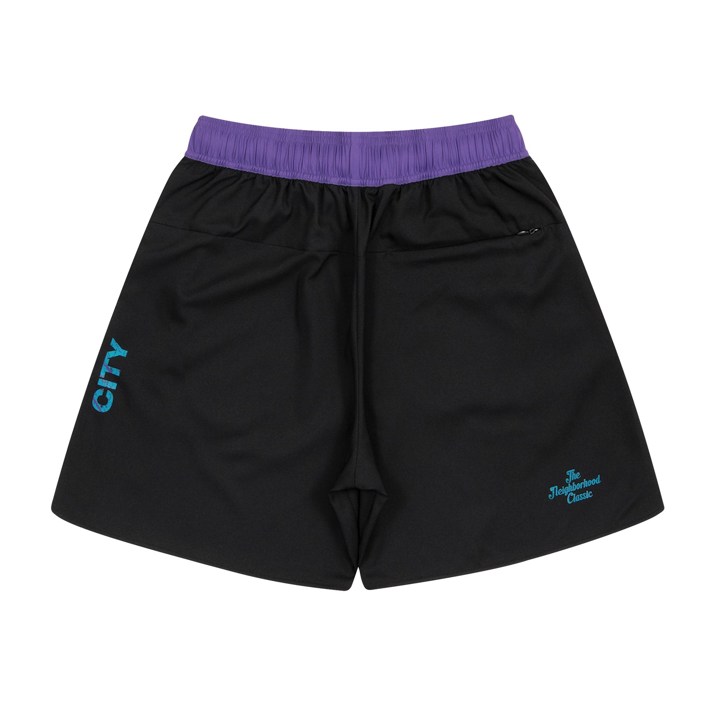 The Neighborhood Classic Zip Shorts (black/purple)