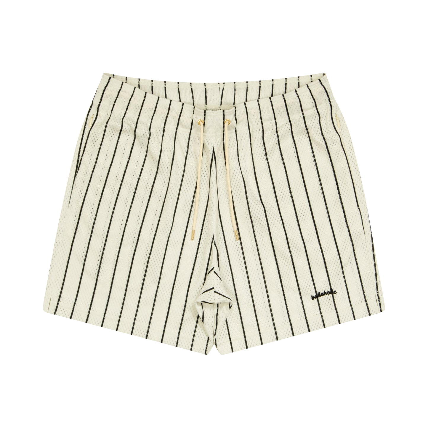 Stripe Mesh Zip Shorts (ivory/black)