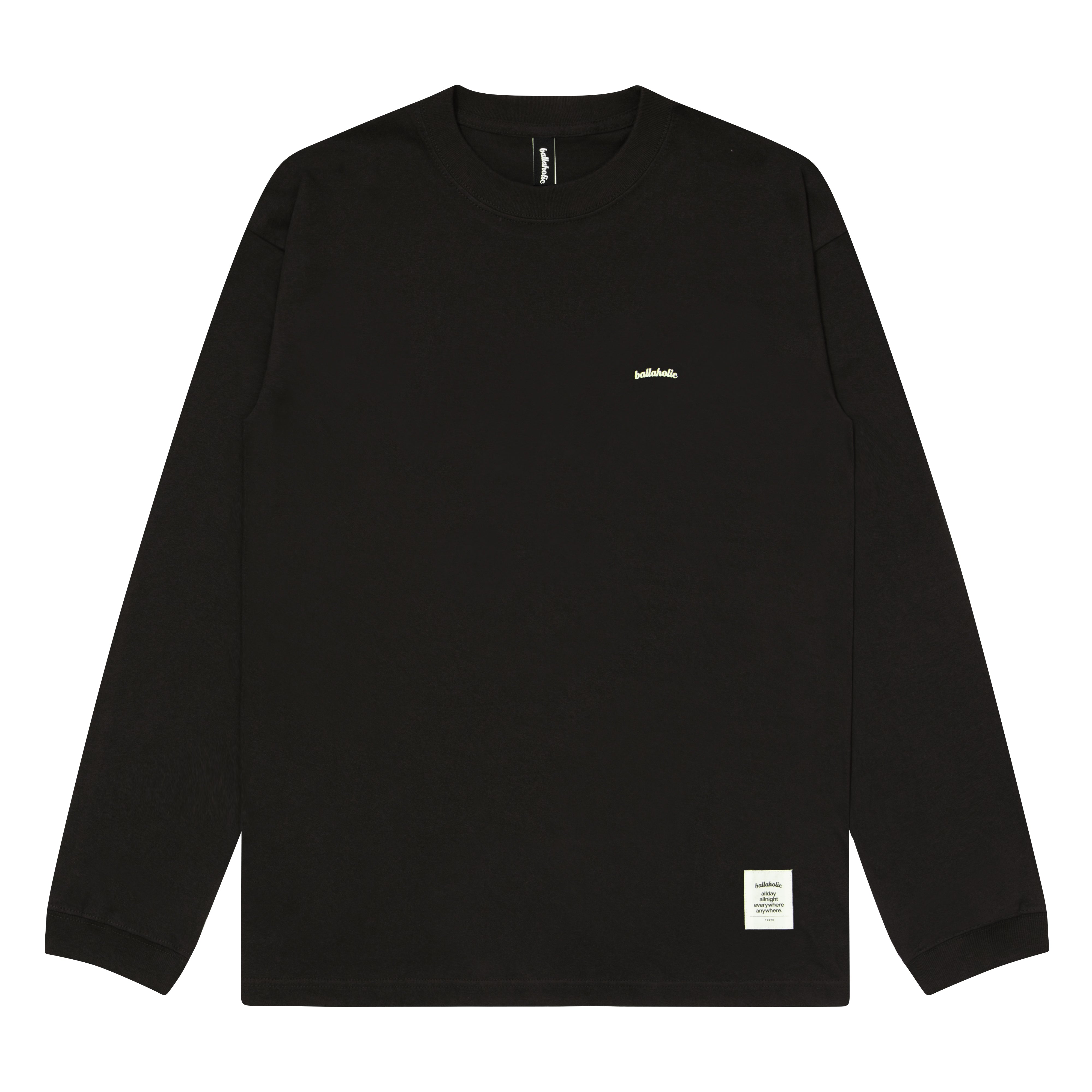 Micro Logo Long Tee (black/white) – ballaholicオンラインショップ