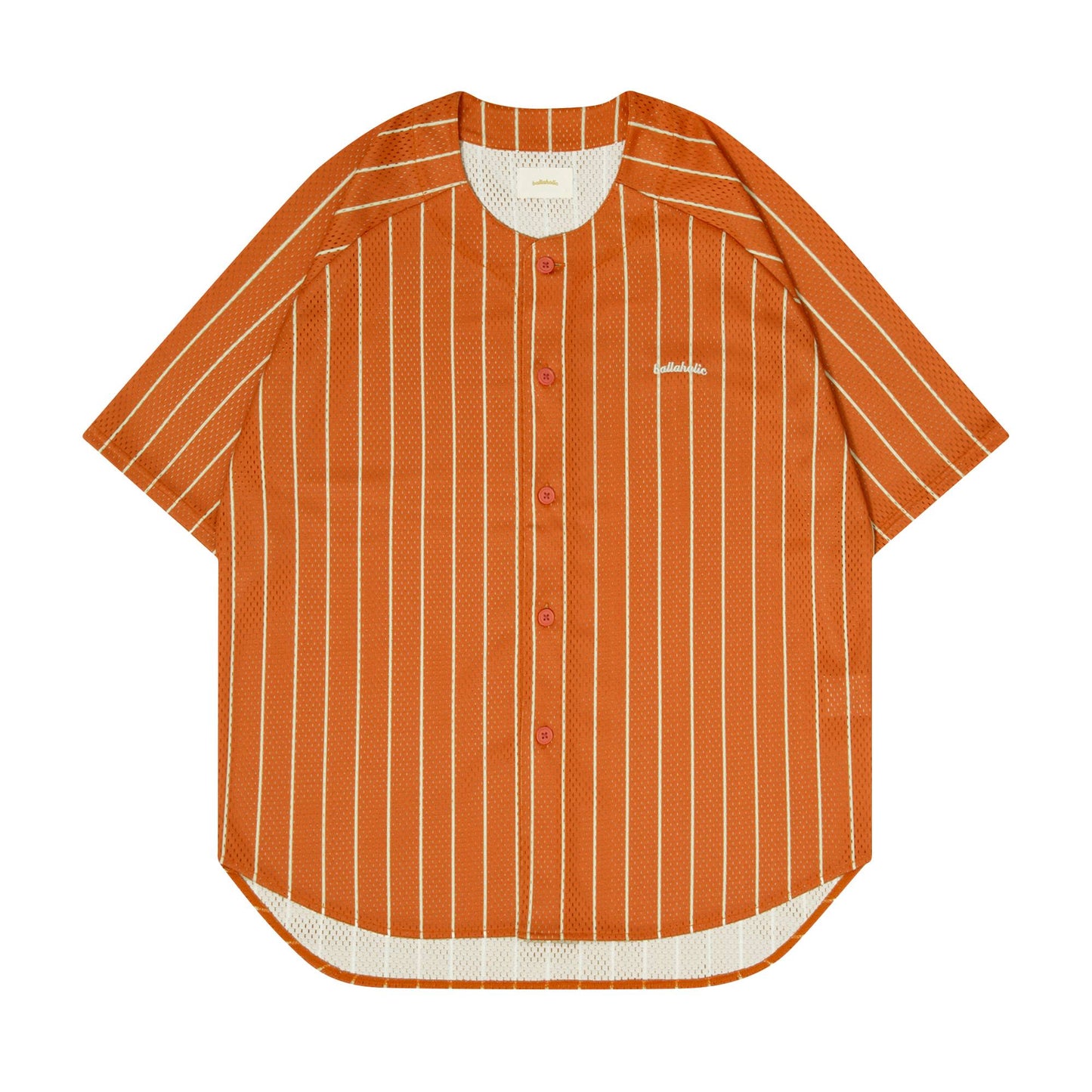 Stripe Mesh BB Shirt (burnt orange/ivory)