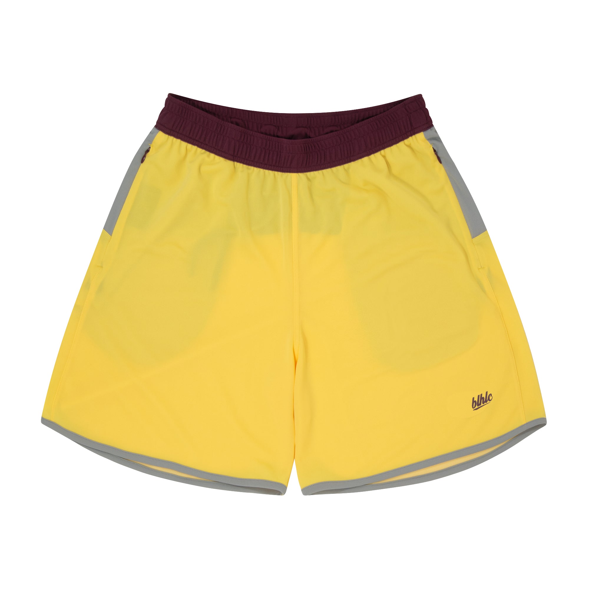 Color Blocked Zip Shorts (sunshine/gray/crimson) – ballaholic
