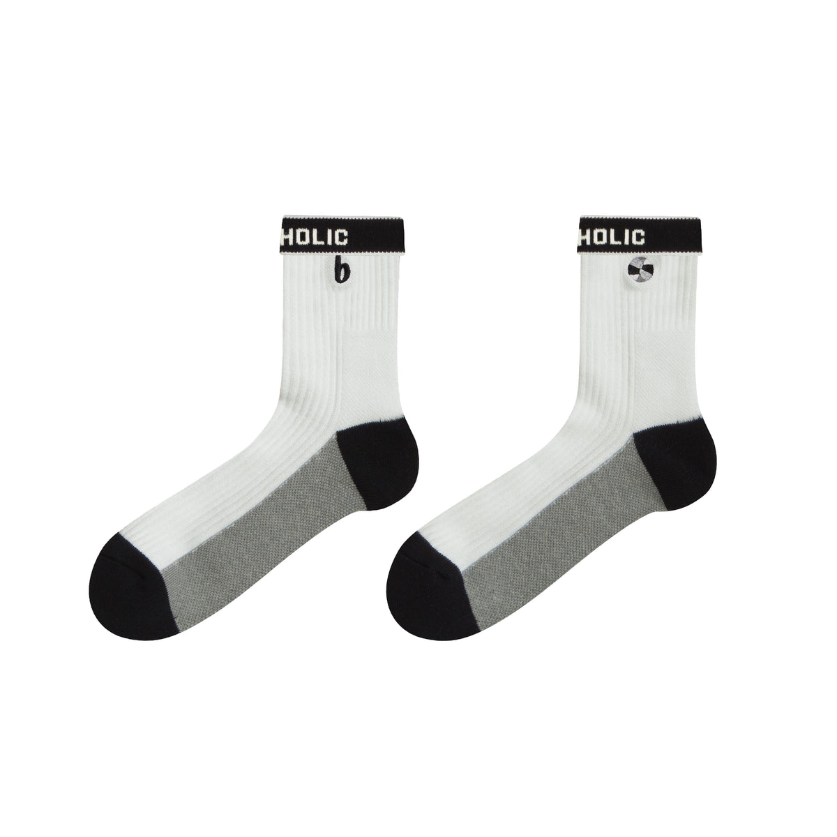 b-ball Mid Crew Socks (white)