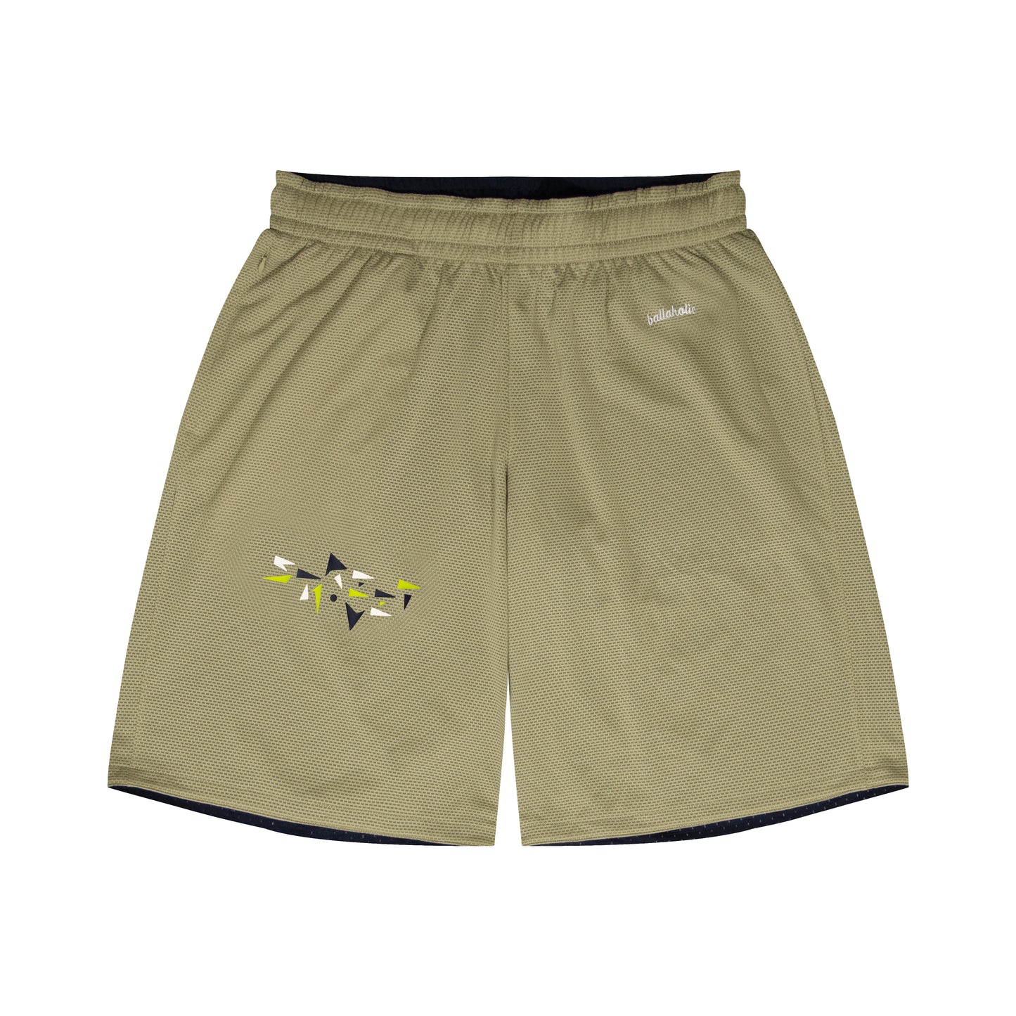 College Logo - STREETMOVE Mesh Zip Shorts (navy/taupe)