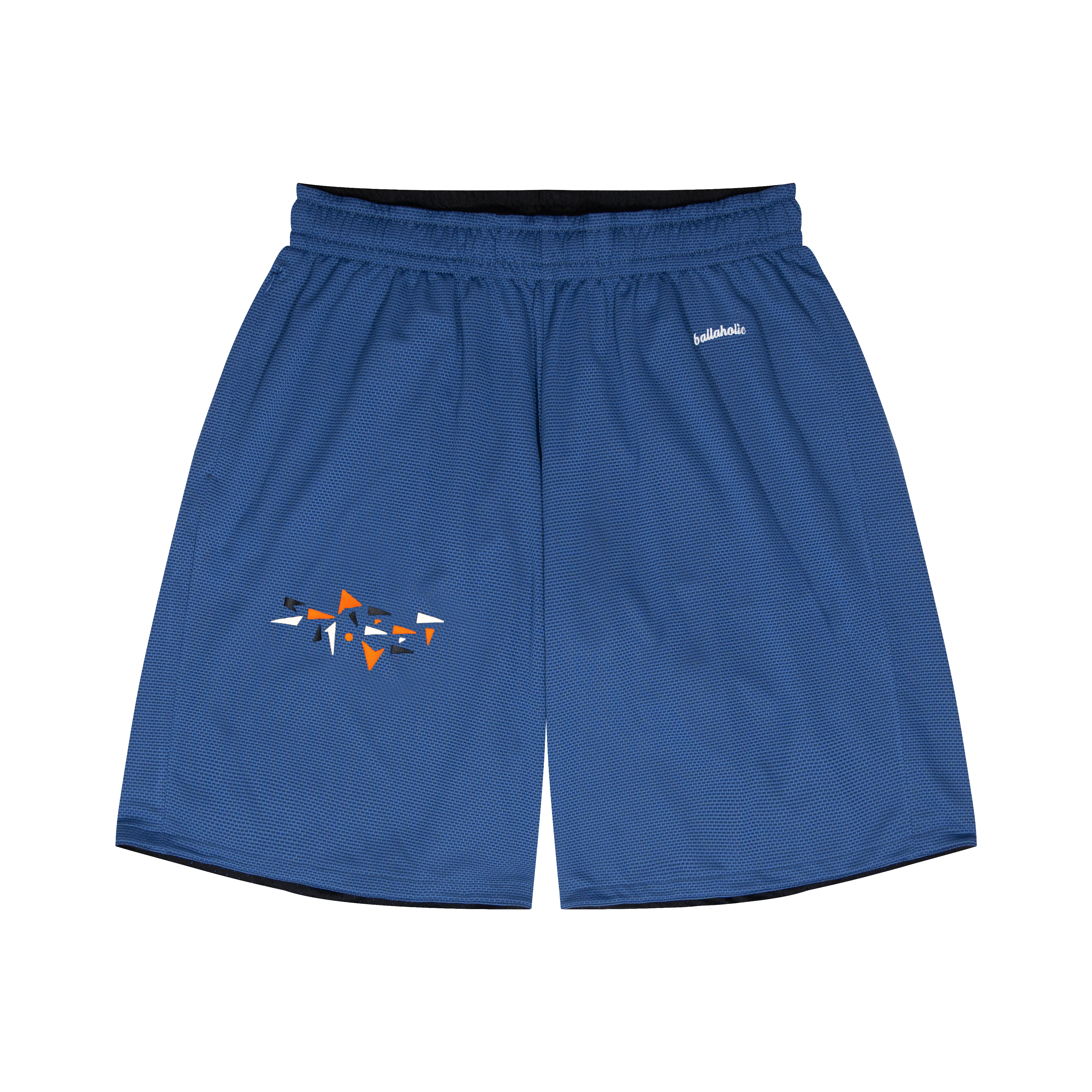 College Logo - STREETMOVE Mesh Zip Shorts (black/blue