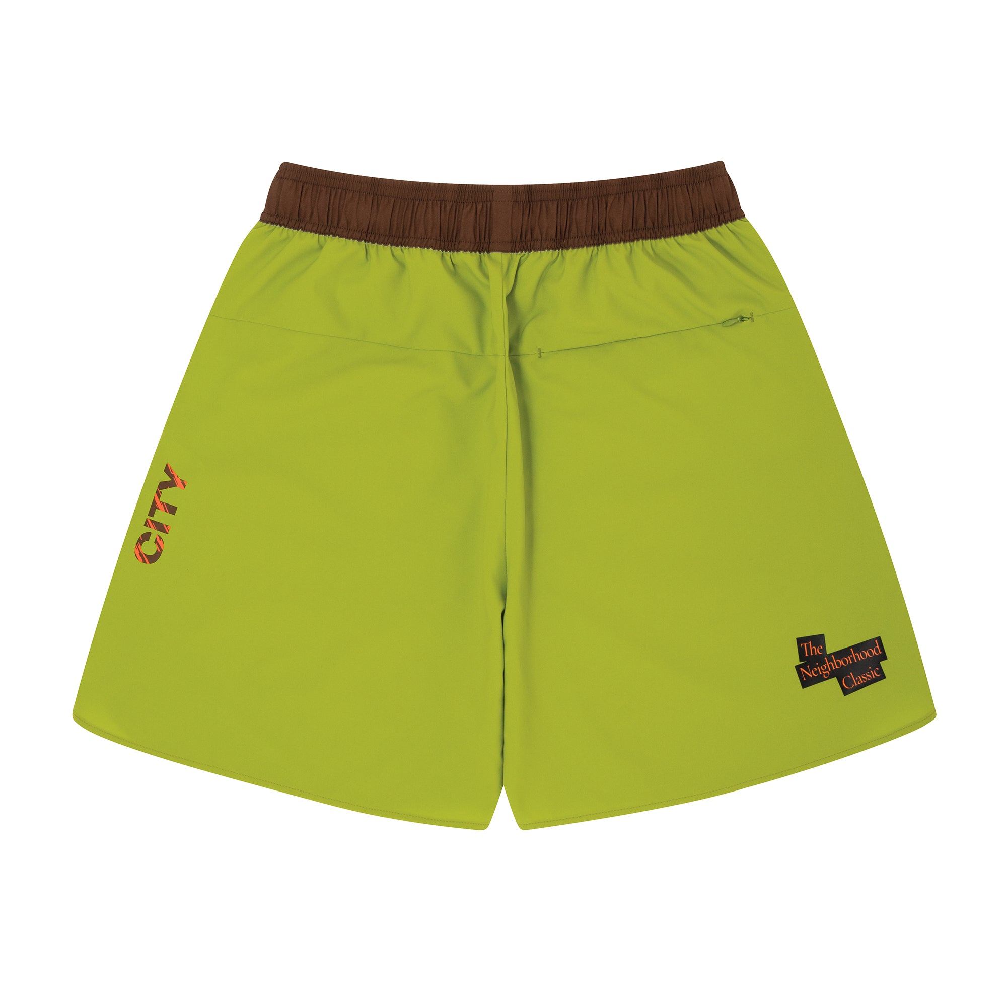The Neighborhood Classic Zip Shorts (lime/brown) – ballaholic