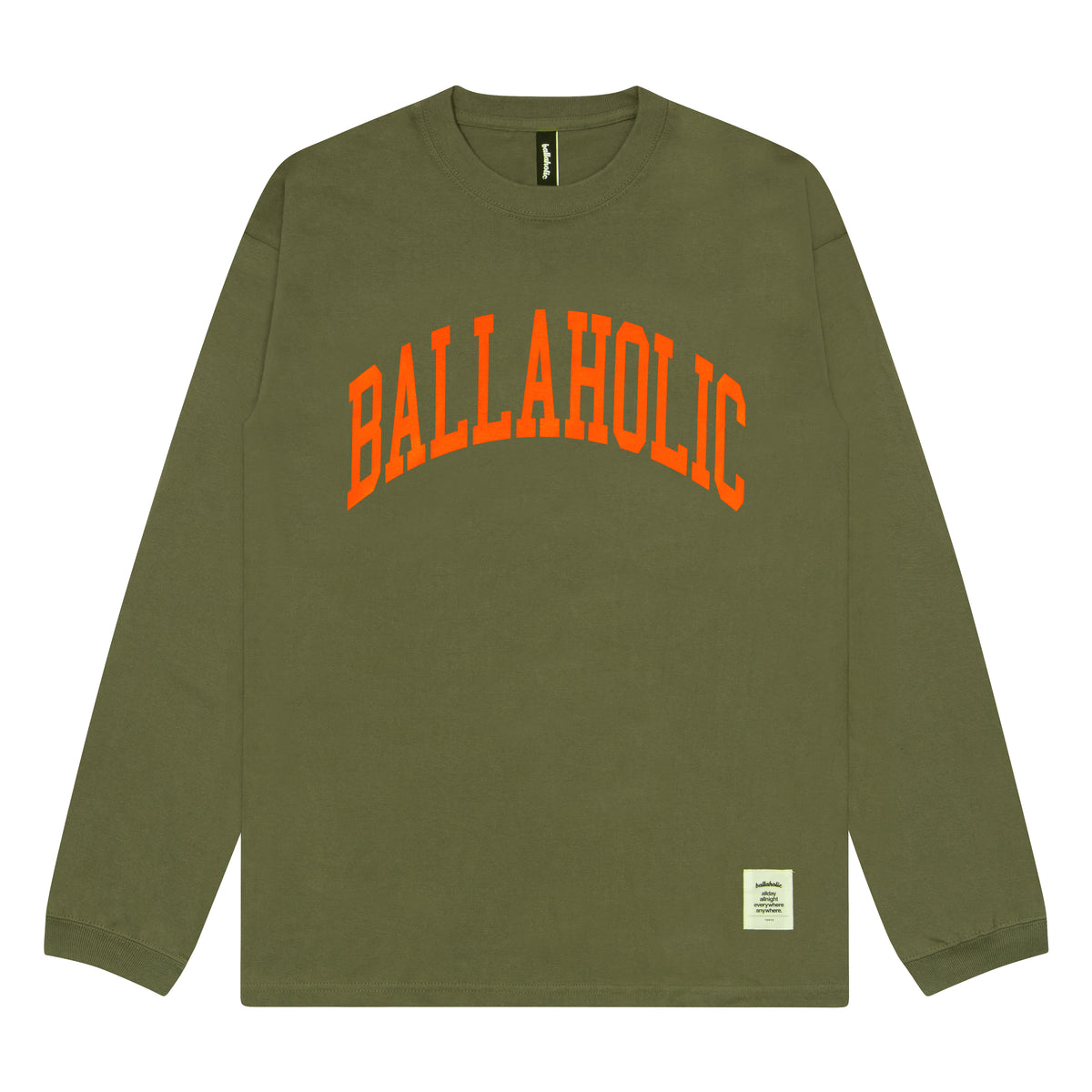 College Logo Long Tee (light olive/orange)