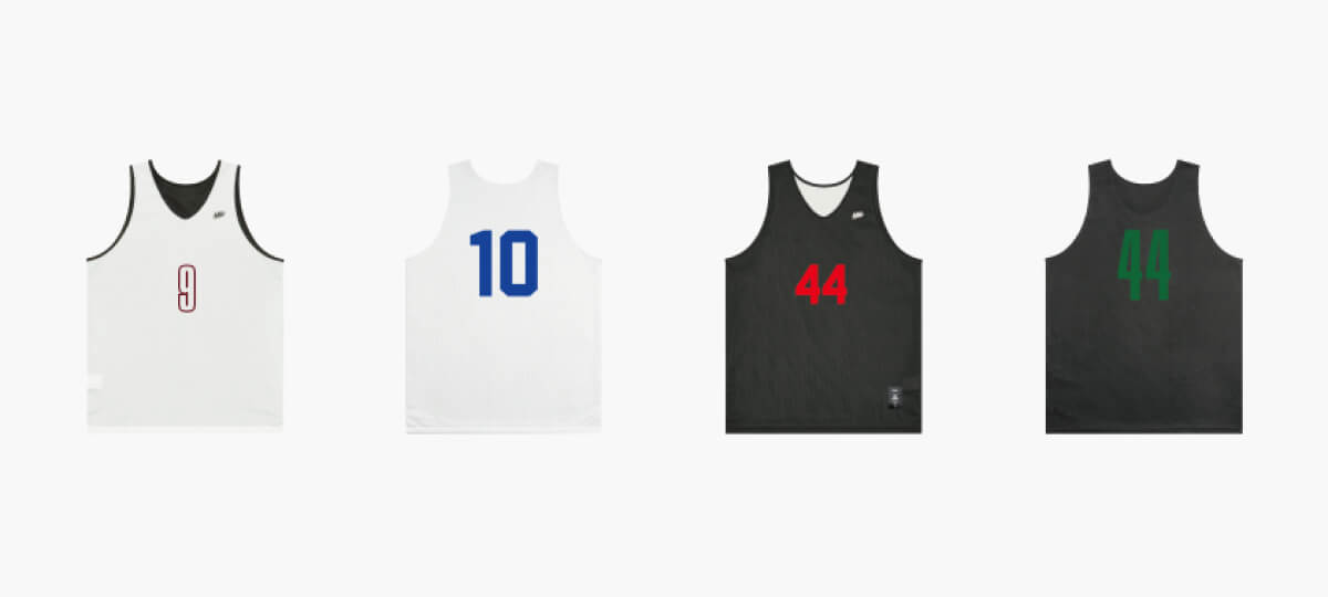 衣服の両面に番号をプリントしたイメージ